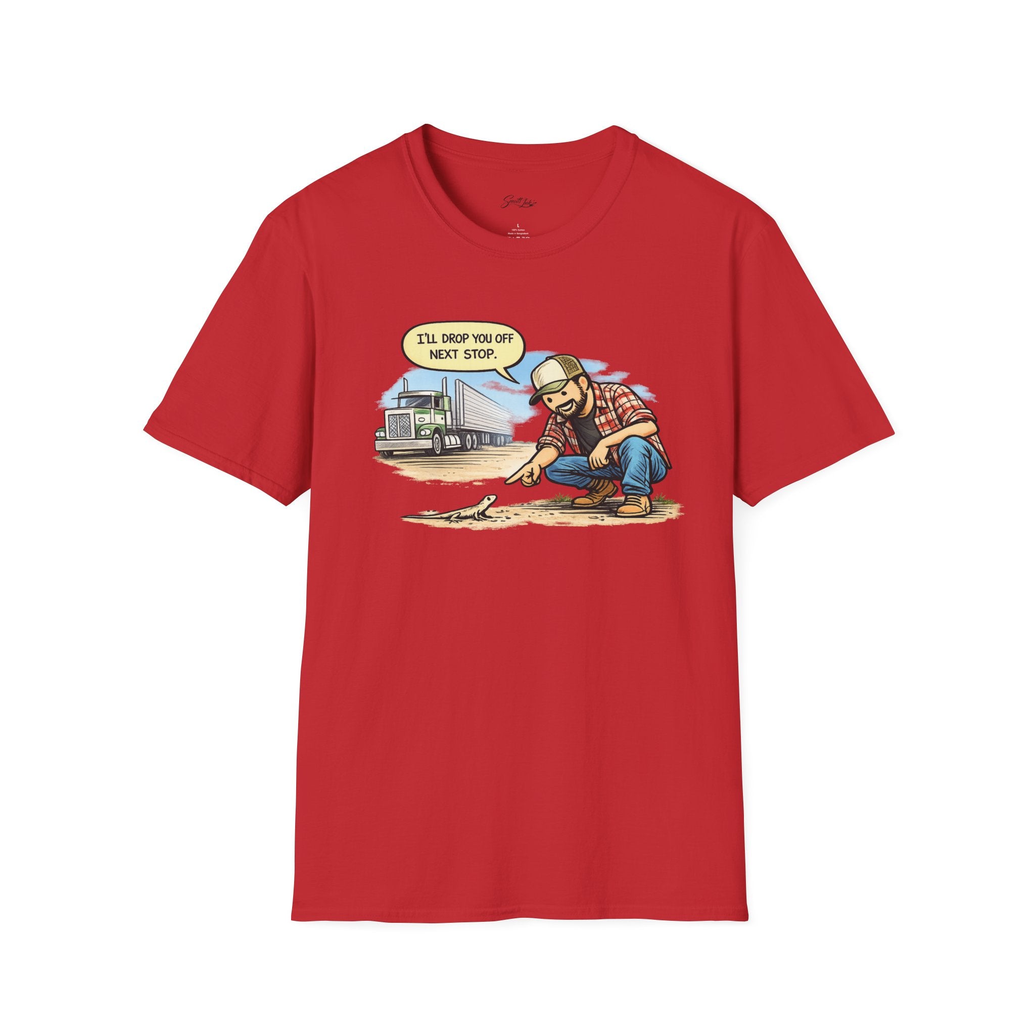 Trucker Rescue T‑Shirt – 'I’ll Drop You Off Next Stop' Vintage Semi Driver Tee
