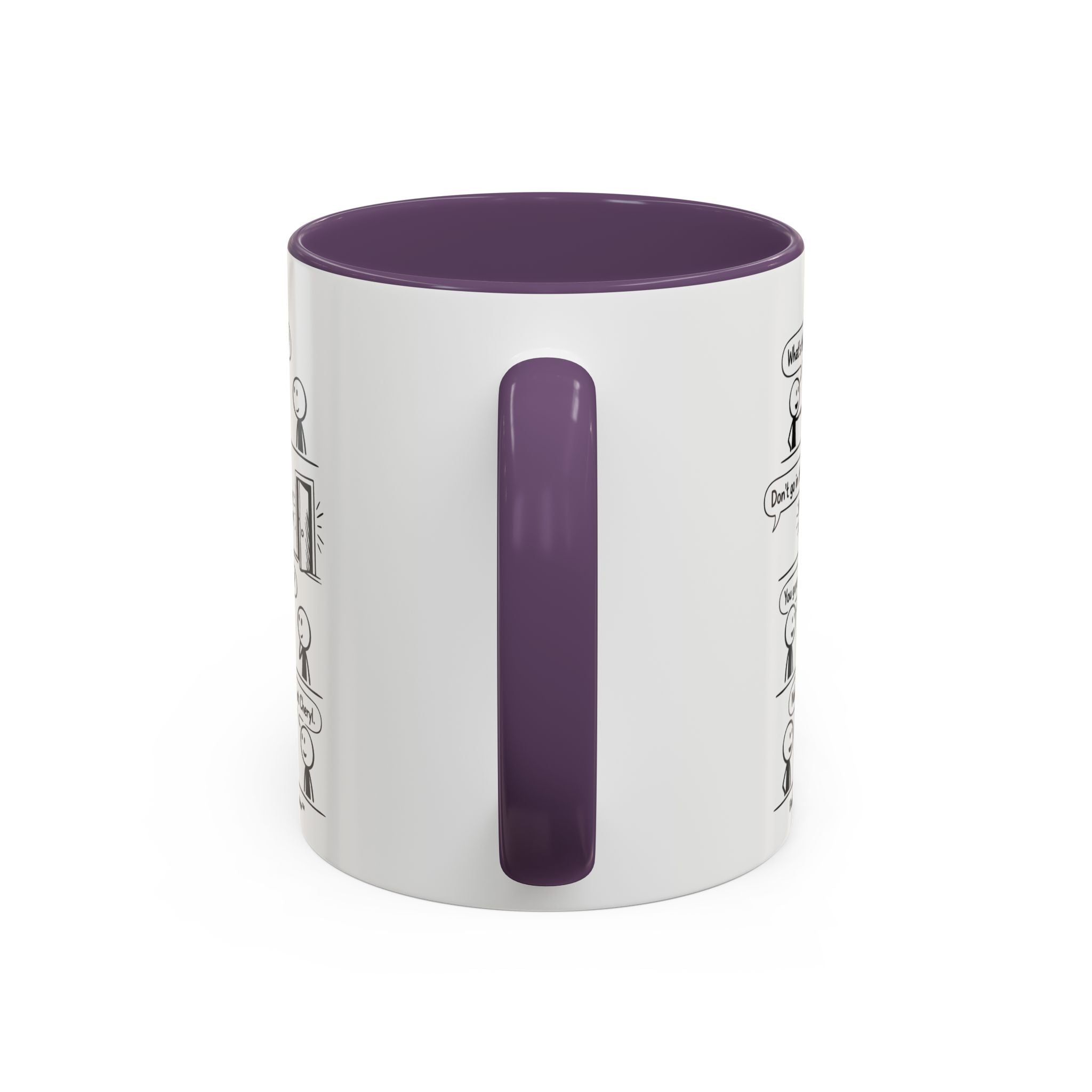 Coffee Mug — Funny Stick Figure Comic "Bad Kitty" Accent Ceramic Mug (11/15oz)