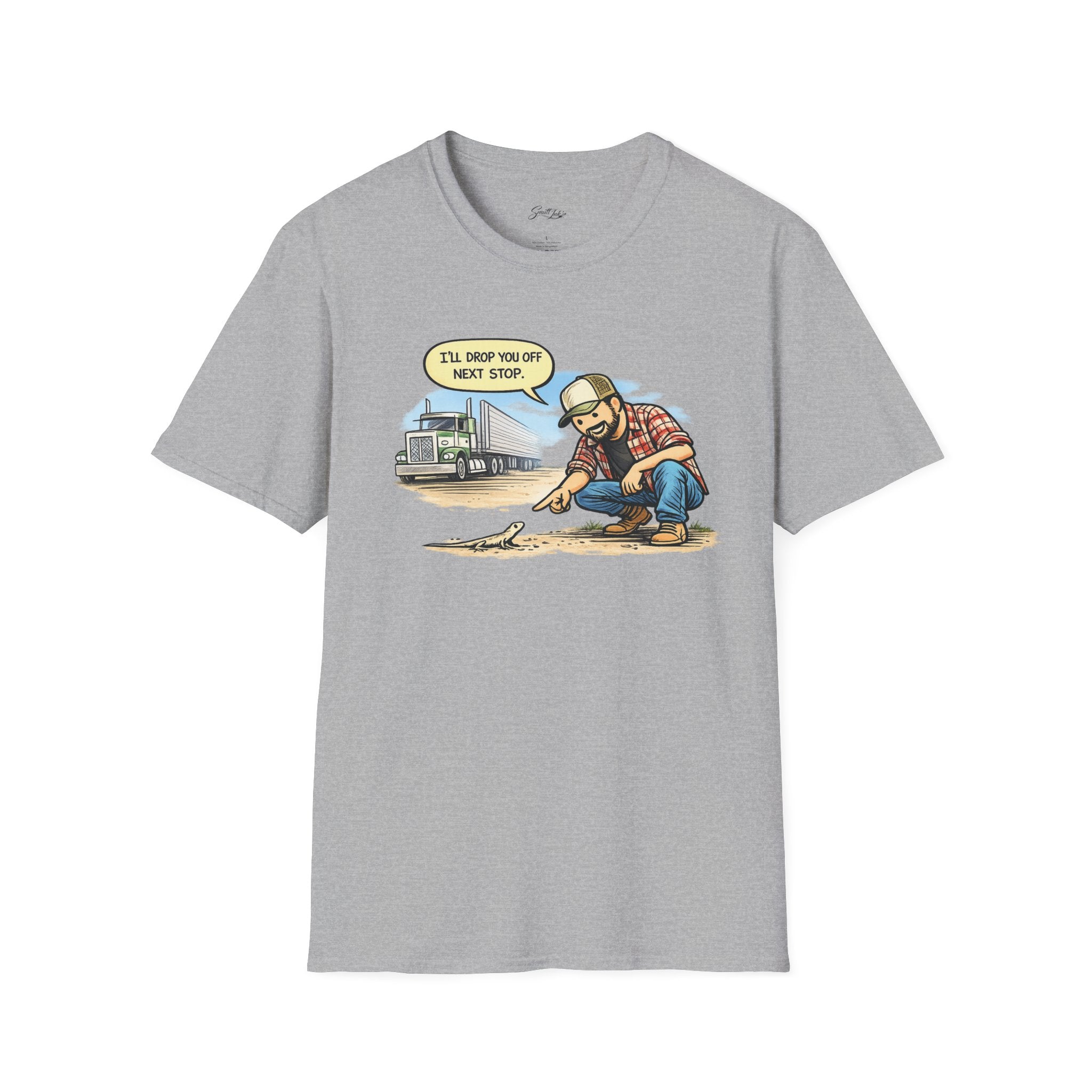 Trucker Rescue T‑Shirt – 'I’ll Drop You Off Next Stop' Vintage Semi Driver Tee