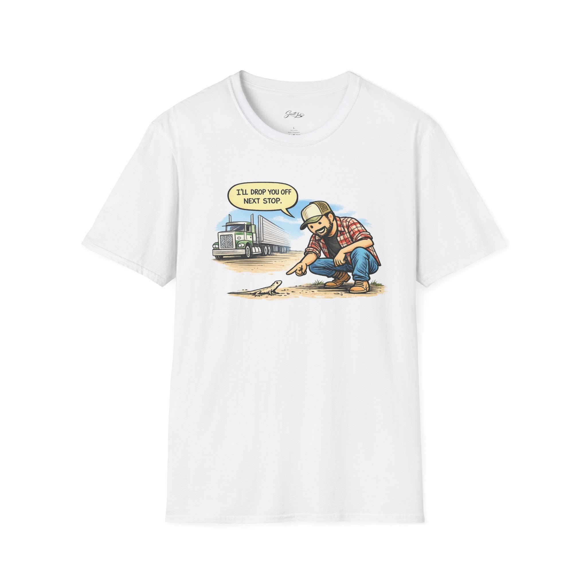 Trucker Rescue T‑Shirt – 'I’ll Drop You Off Next Stop' Vintage Semi Driver Tee