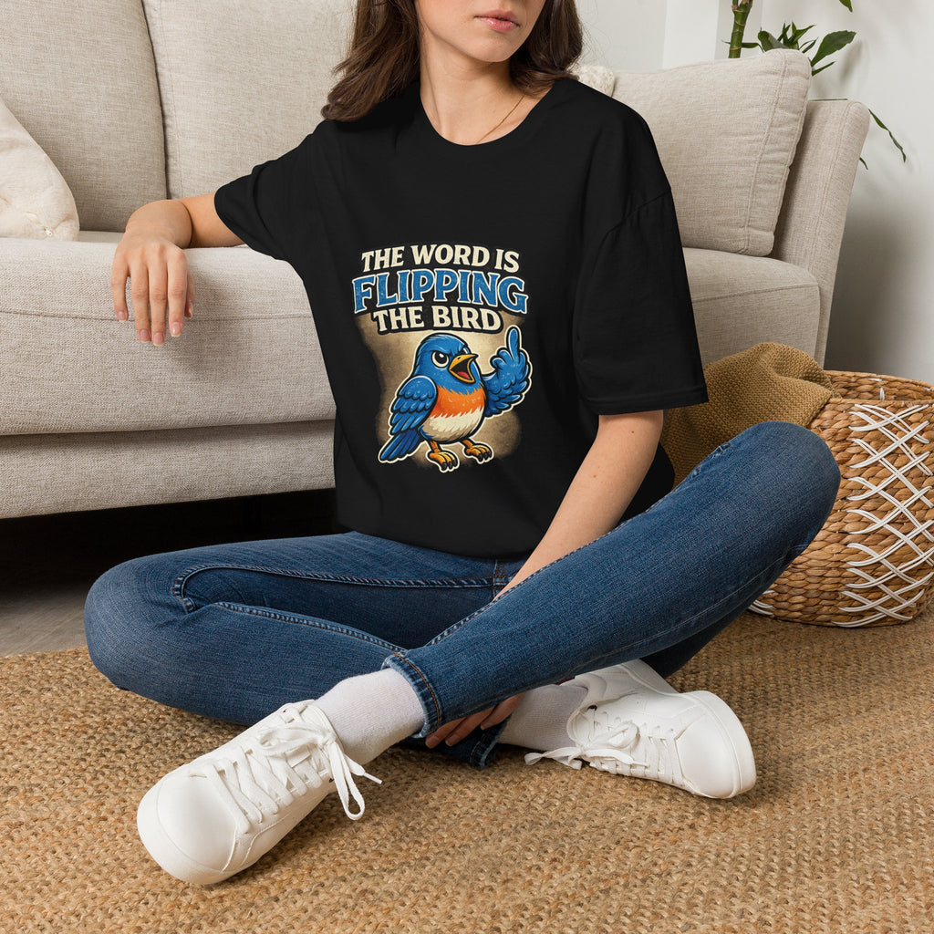 Flipping The Bird T-Shirt — Funny Retro Blue Bird Graphic Tee