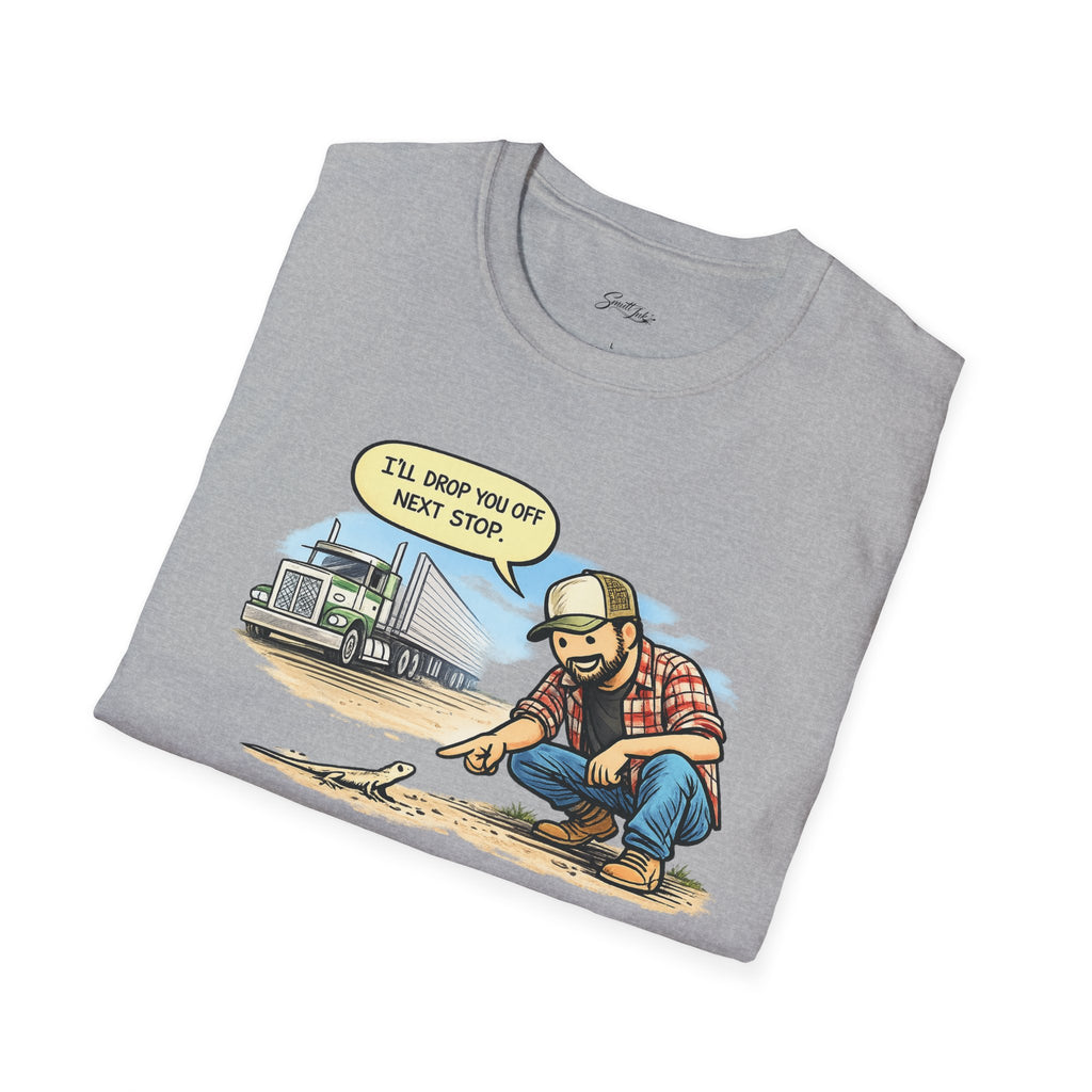 Trucker Rescue T‑Shirt – 'I’ll Drop You Off Next Stop' Vintage Semi Driver Tee