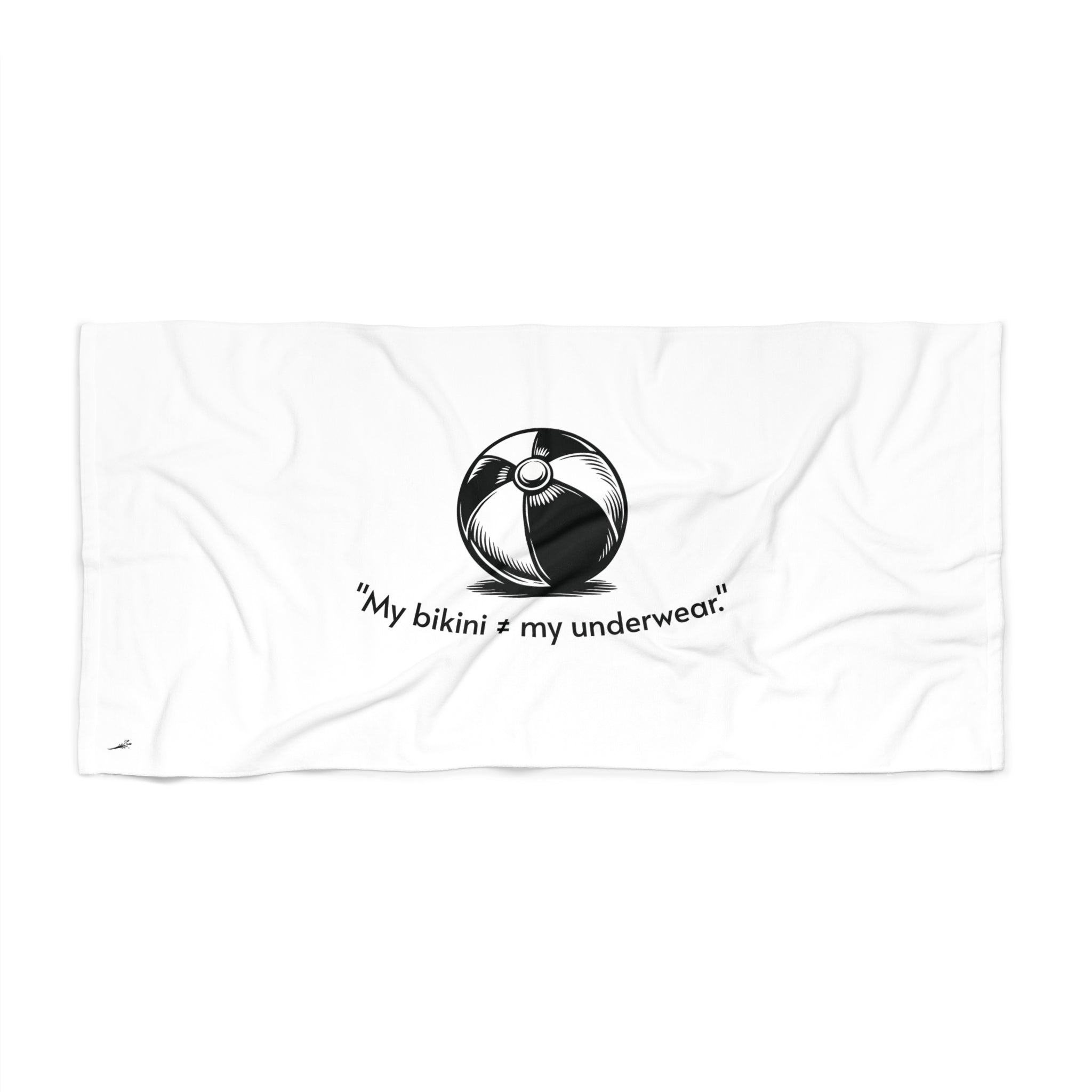 Beach Towel - 'My bikini ≠ my underwear.' Beach Ball Graphic Cotton Towel
