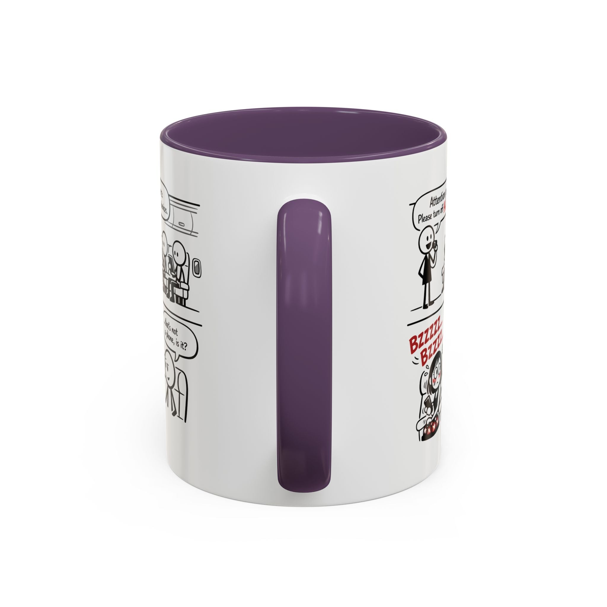 Coffee Mug — Funny Airplane Cellphone Comic Accent Mug (11/15 oz)
