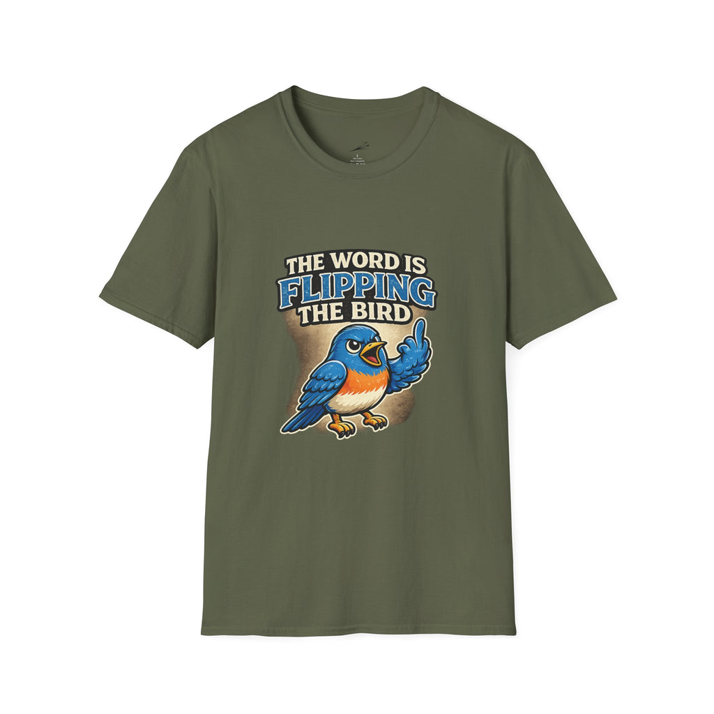 Flipping The Bird T-Shirt — Funny Retro Blue Bird Graphic Tee