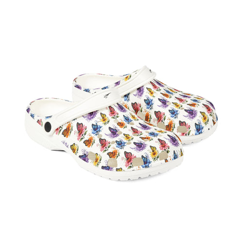 Butterfly Floral Clogs-EVA Foam Rubber Shoes (AOP)