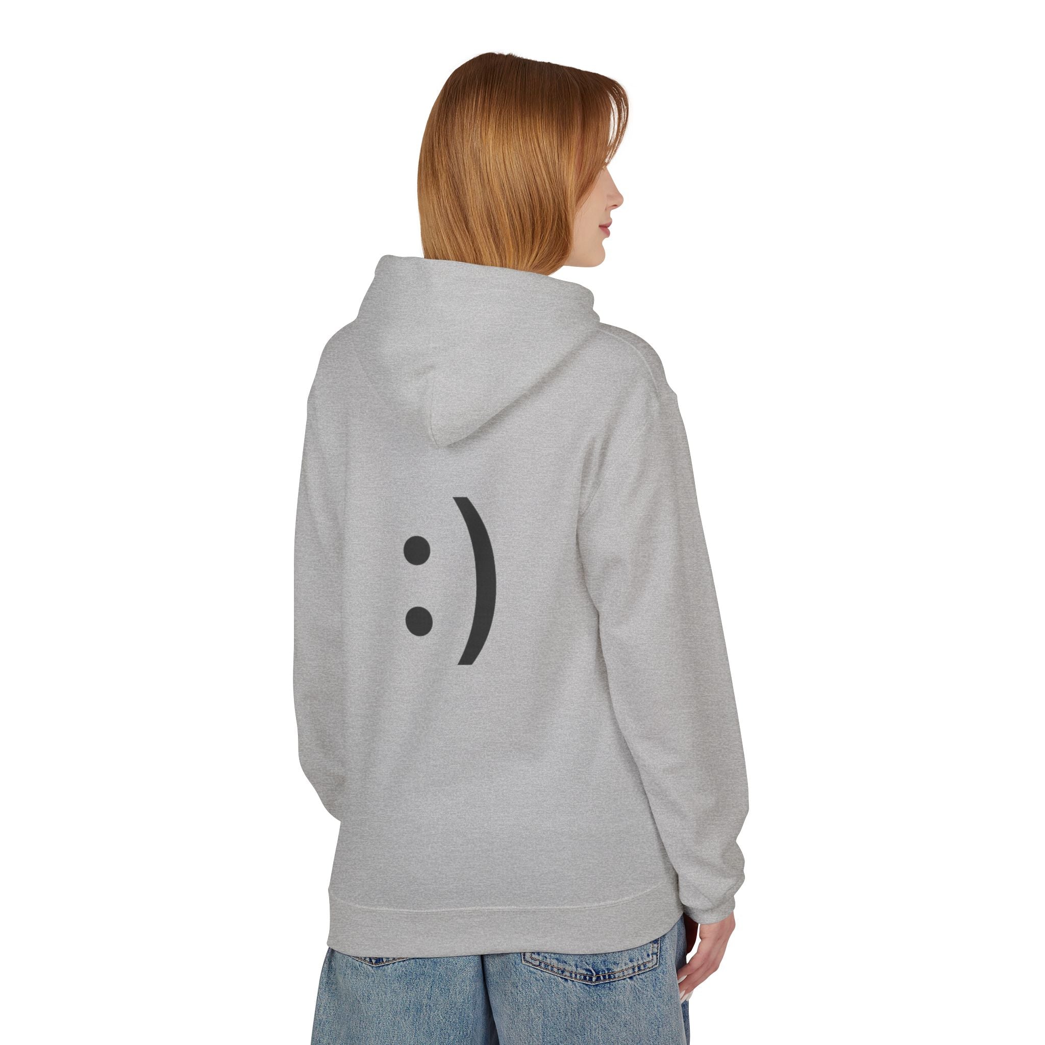 Smiley Face Hoodie – Minimal Emoticon Graphic Pullover
