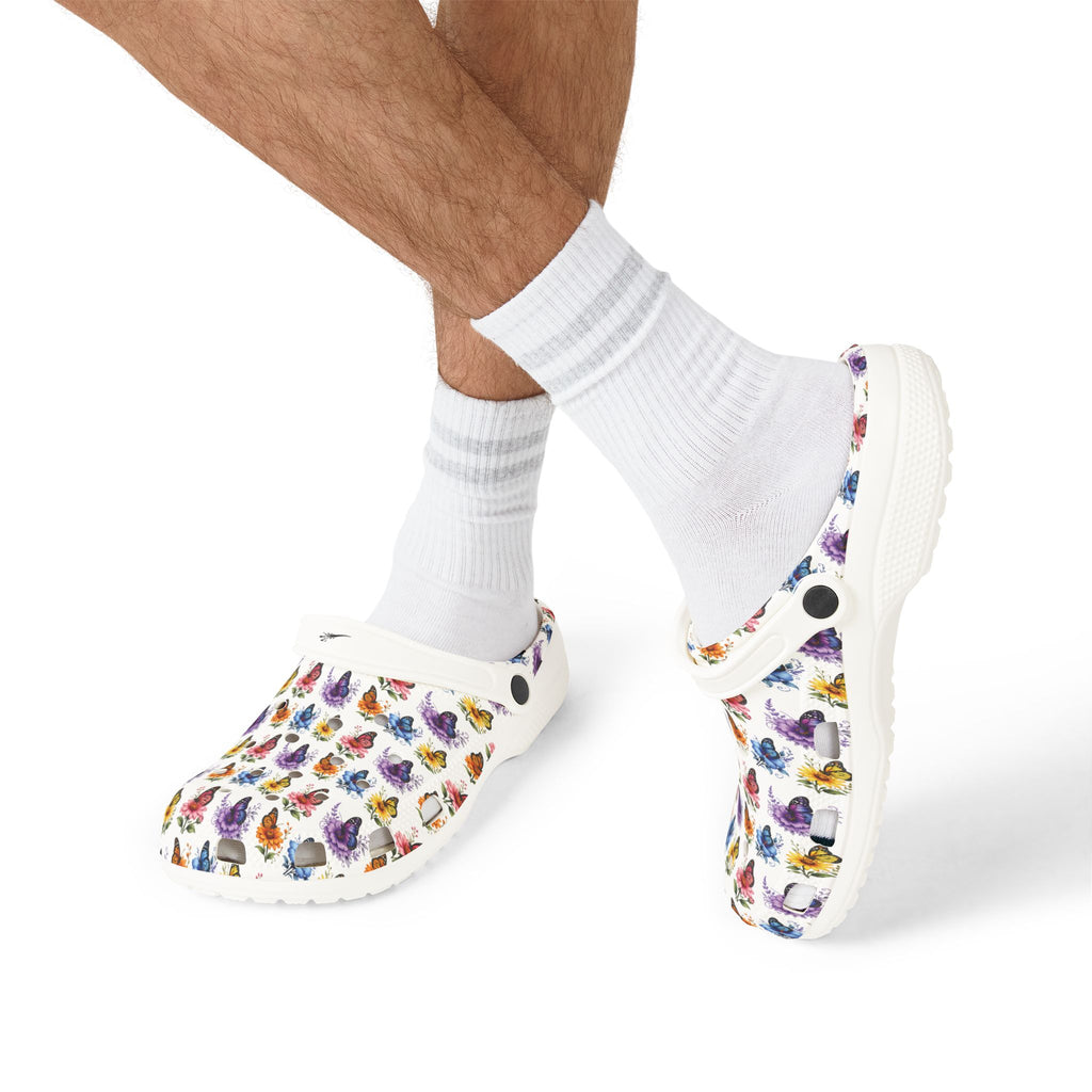 Butterfly Floral Clogs-EVA Foam Rubber Shoes (AOP)