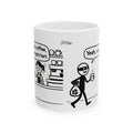 Funny Coffee Mug — "Coffee Heist" Comic Strip Ceramic Mug (11oz & 15oz)