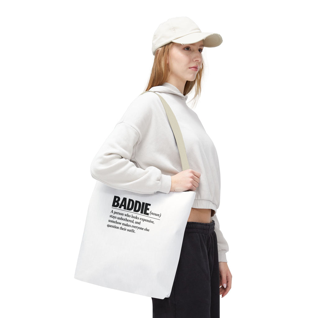 Baddie Definition Tote Bag — Funny Fashion Quote Canvas Tote