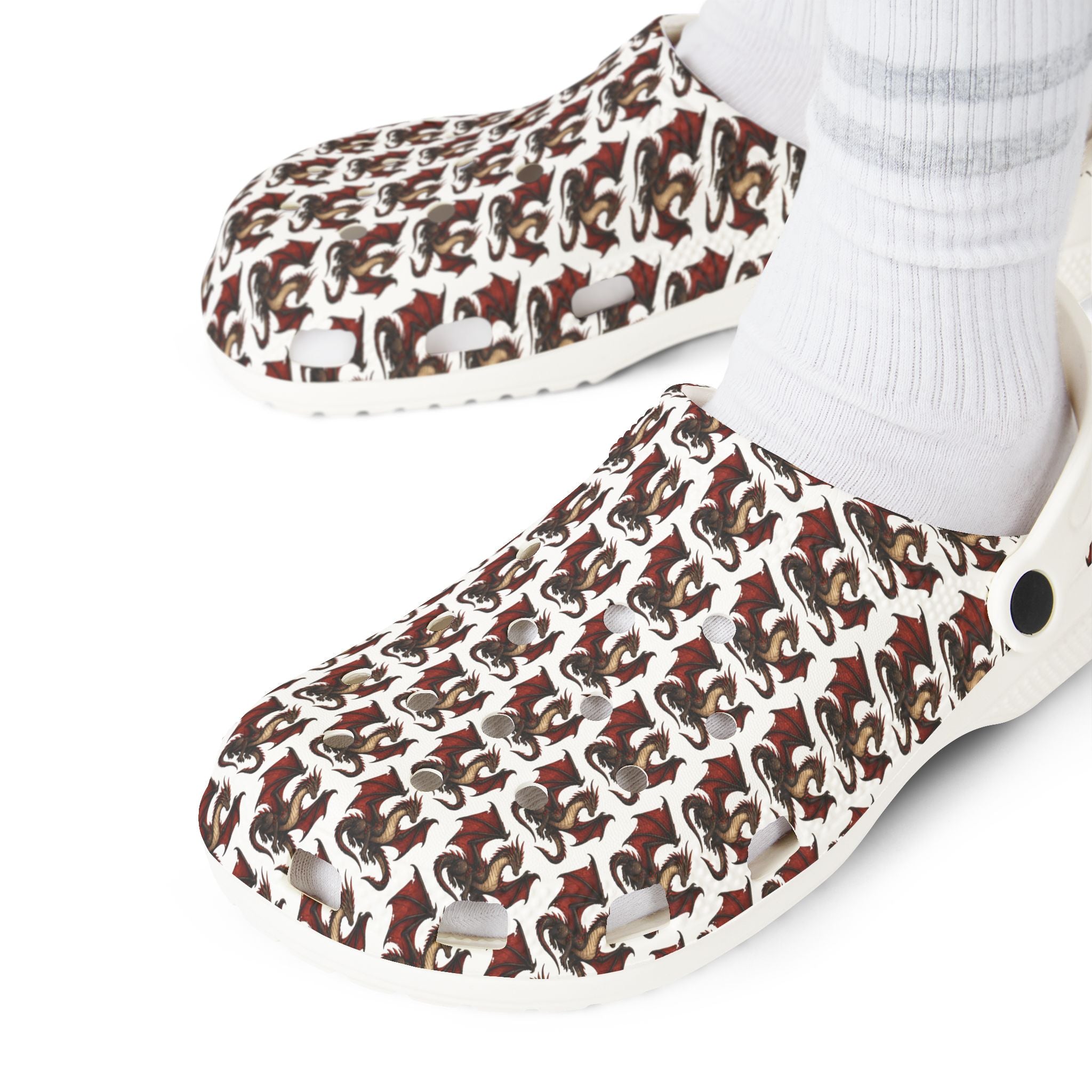 Fierce Dragon Clogs-EVA Foam Rubber Shoes (AOP)