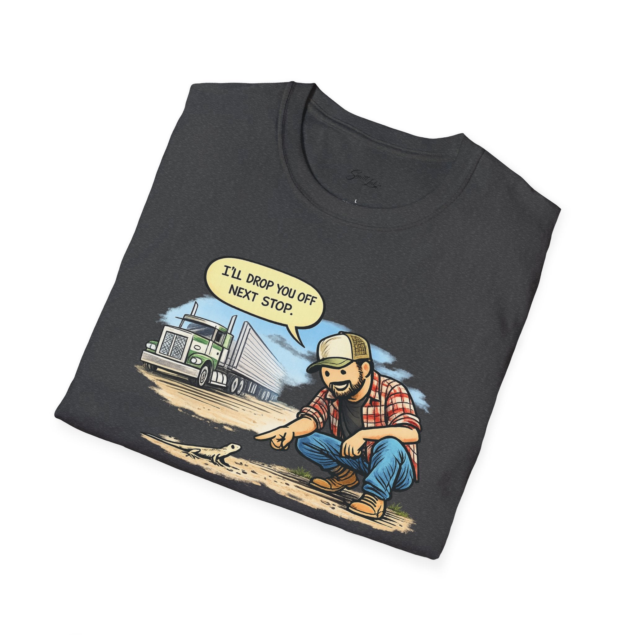 Trucker Rescue T‑Shirt – 'I’ll Drop You Off Next Stop' Vintage Semi Driver Tee
