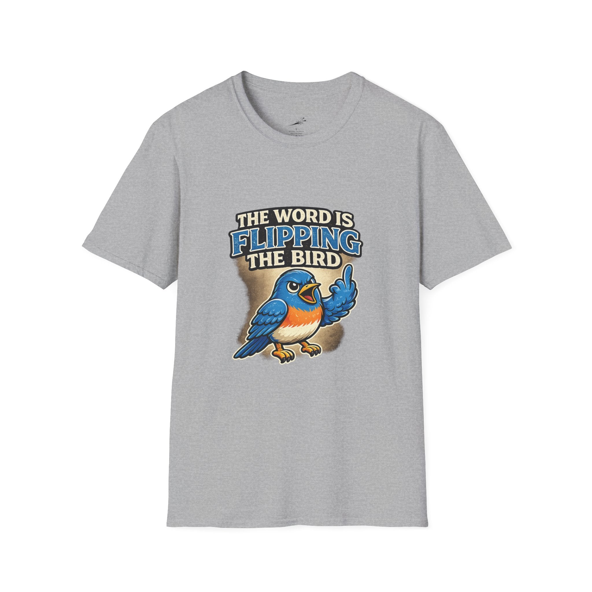 Flipping The Bird T-Shirt — Funny Retro Blue Bird Graphic Tee