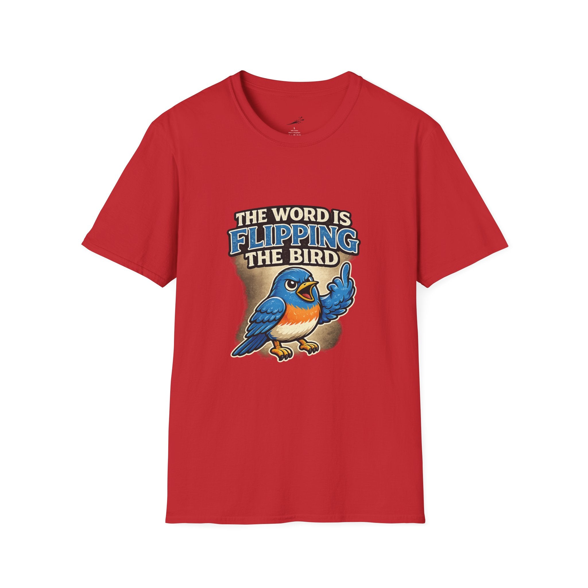 Flipping The Bird T-Shirt — Funny Retro Blue Bird Graphic Tee