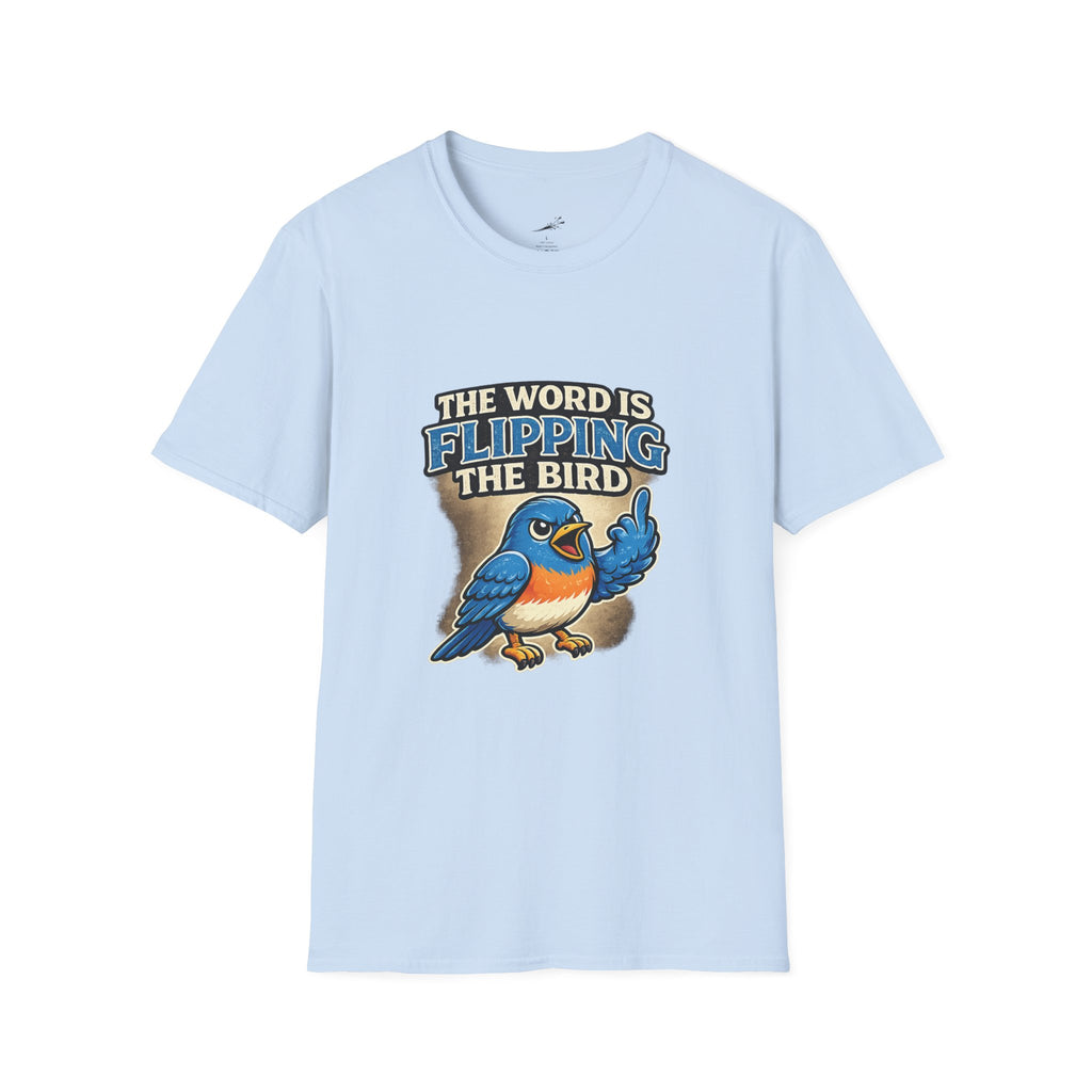 Flipping The Bird T-Shirt — Funny Retro Blue Bird Graphic Tee