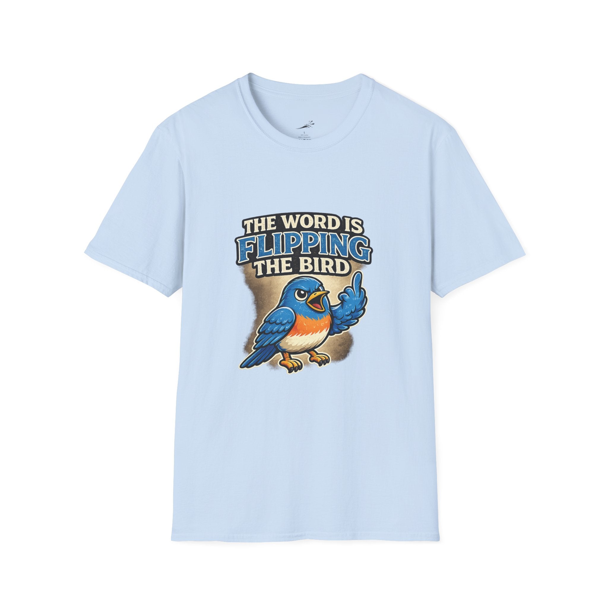 Flipping The Bird T-Shirt — Funny Retro Blue Bird Graphic Tee