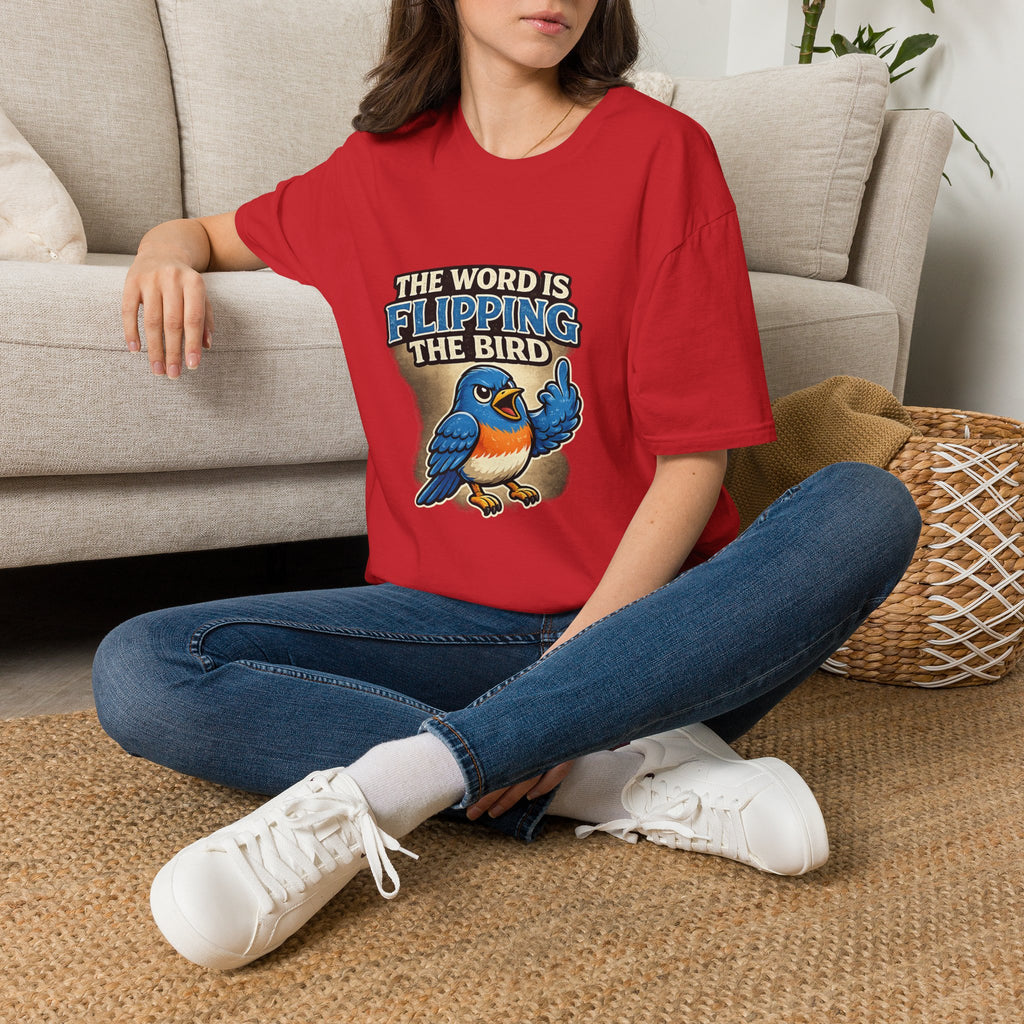 Flipping The Bird T-Shirt — Funny Retro Blue Bird Graphic Tee