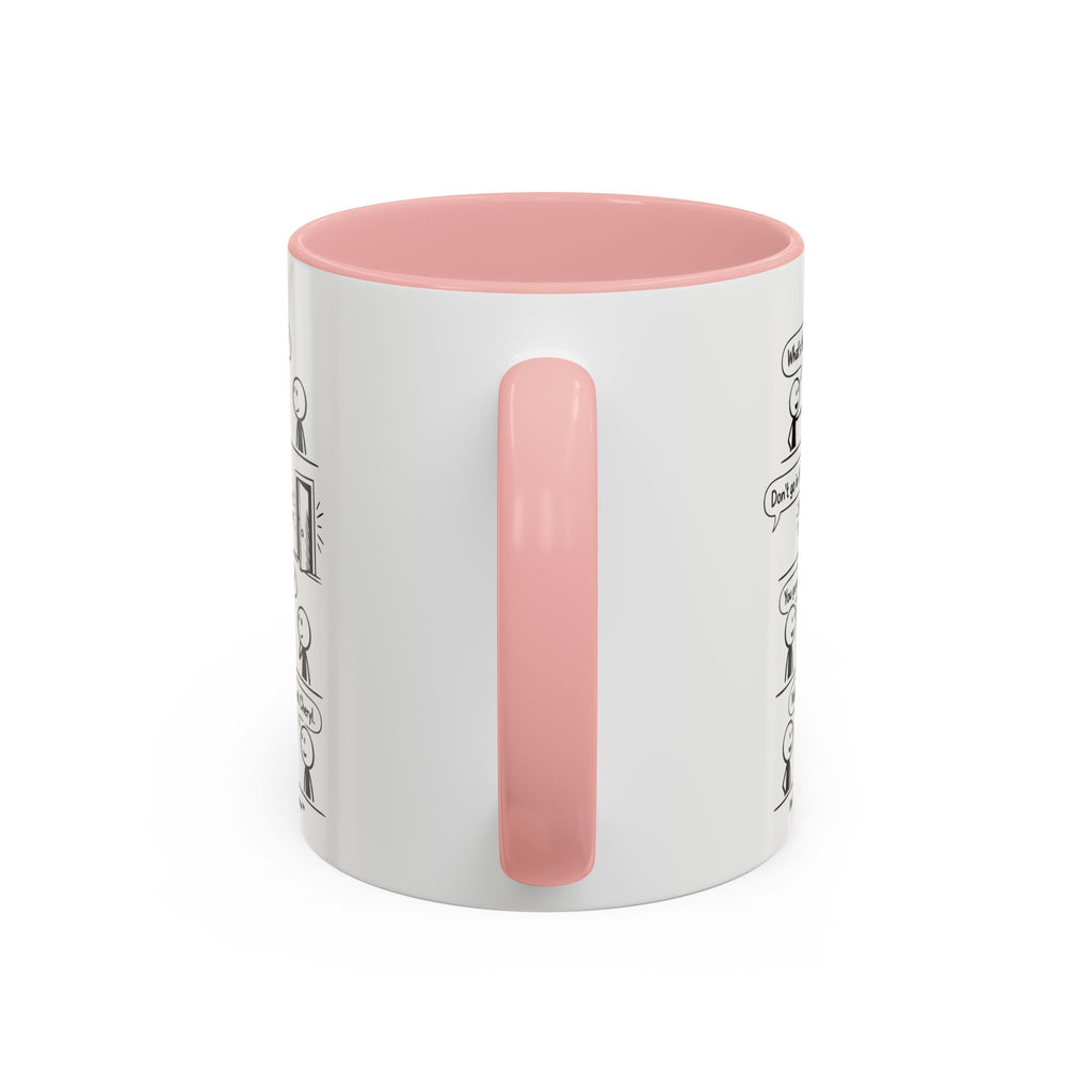 Coffee Mug — Funny Stick Figure Comic "Bad Kitty" Accent Ceramic Mug (11/15oz)