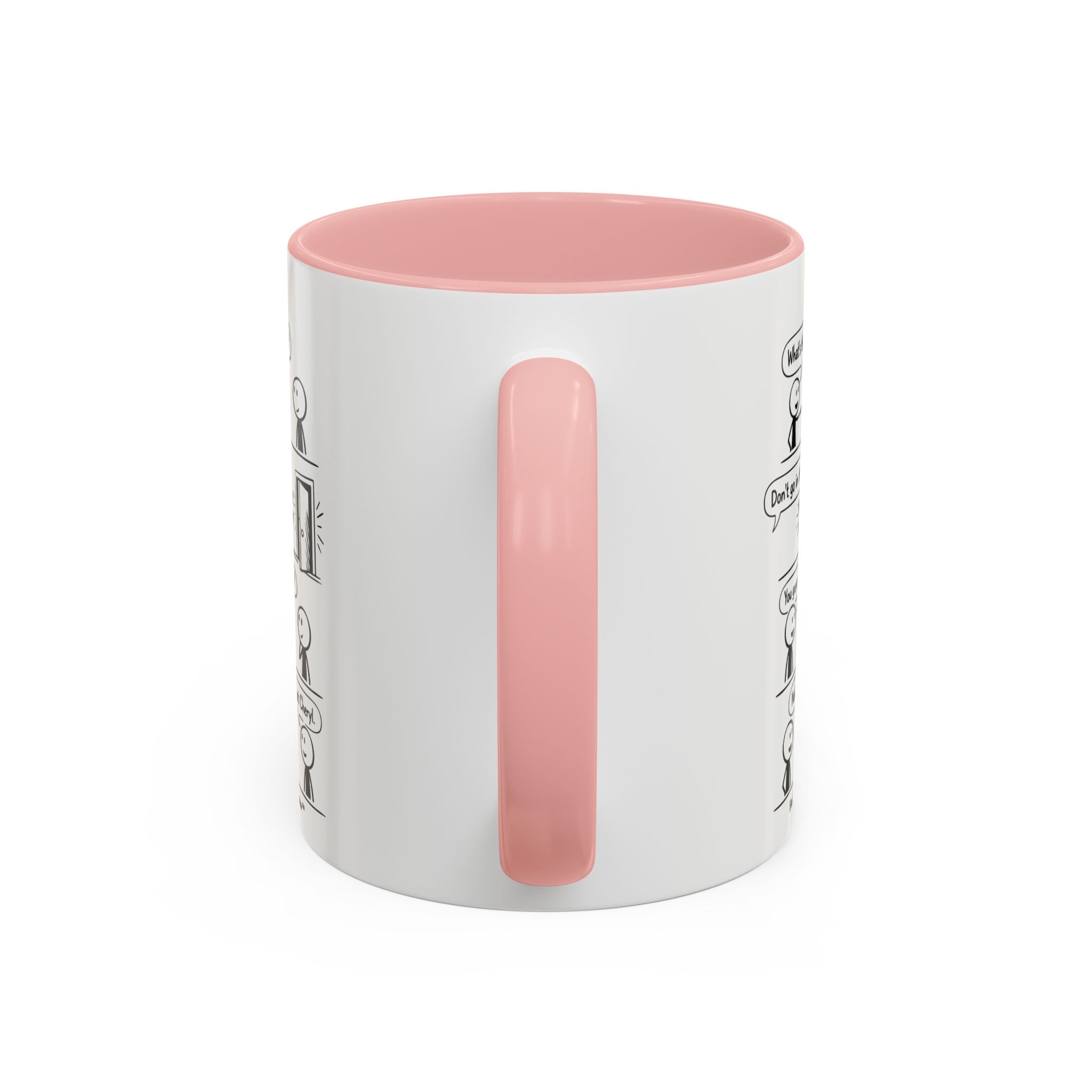 Coffee Mug — Funny Stick Figure Comic "Bad Kitty" Accent Ceramic Mug (11/15oz)