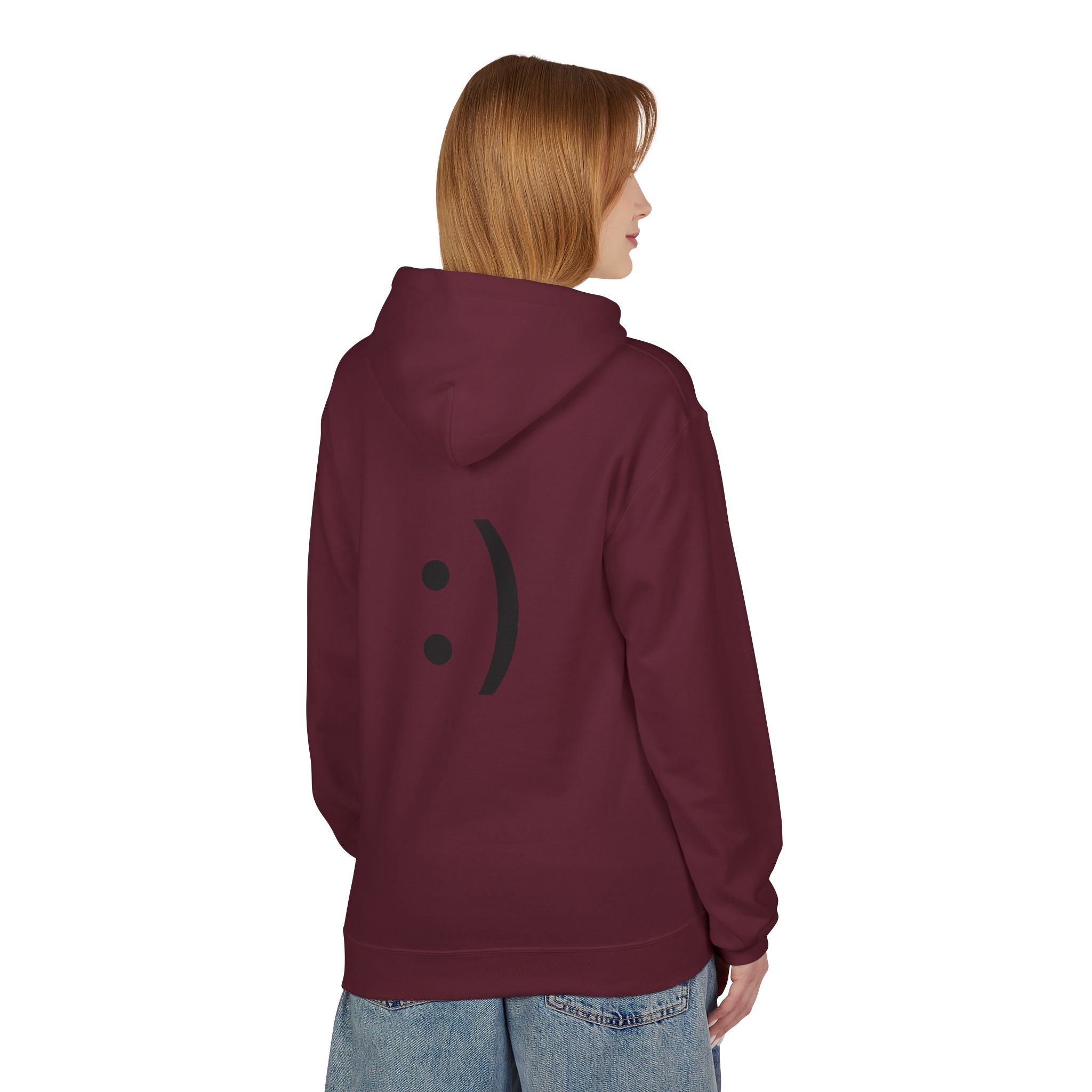 Smiley Face Hoodie – Minimal Emoticon Graphic Pullover