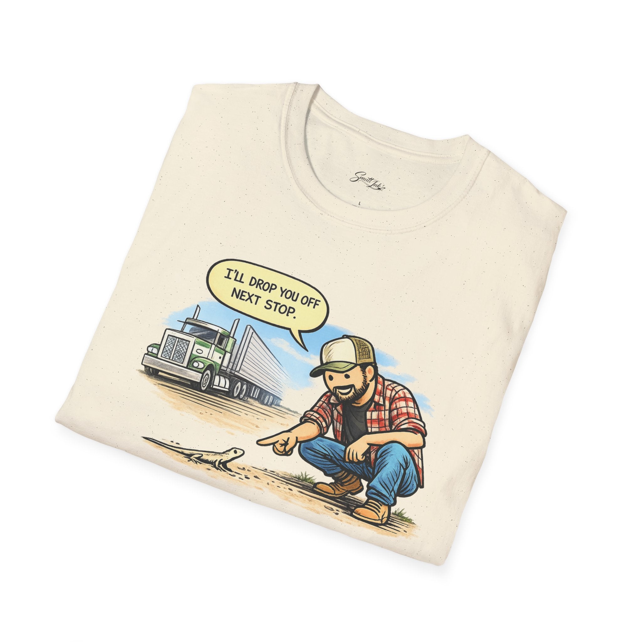 Trucker Rescue T‑Shirt – 'I’ll Drop You Off Next Stop' Vintage Semi Driver Tee