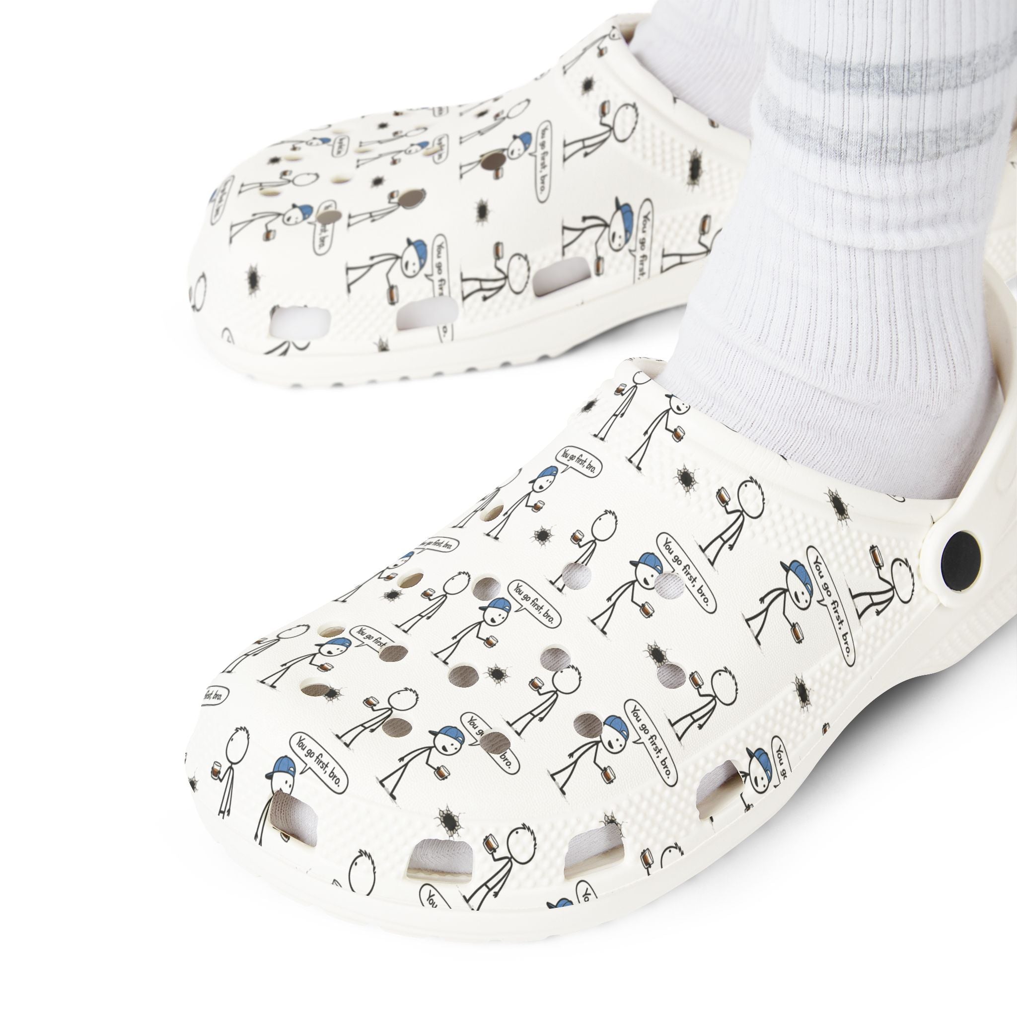 EVA Foam Clogs —Adult-humor “gloryhole” motif  Pattern Slip-On Shoes