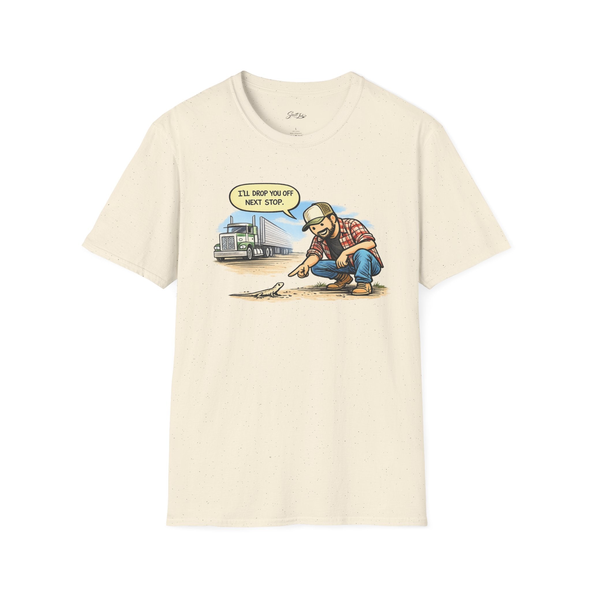 Trucker Rescue T‑Shirt – 'I’ll Drop You Off Next Stop' Vintage Semi Driver Tee