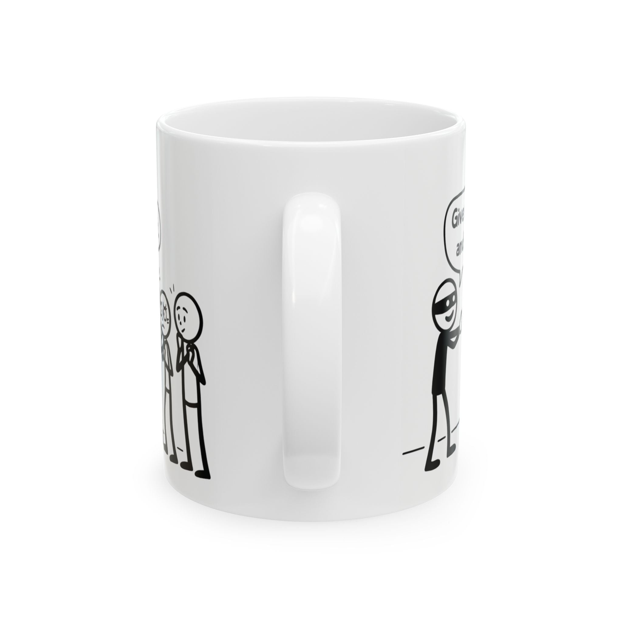 Funny Coffee Mug — "Coffee Heist" Comic Strip Ceramic Mug (11oz & 15oz)