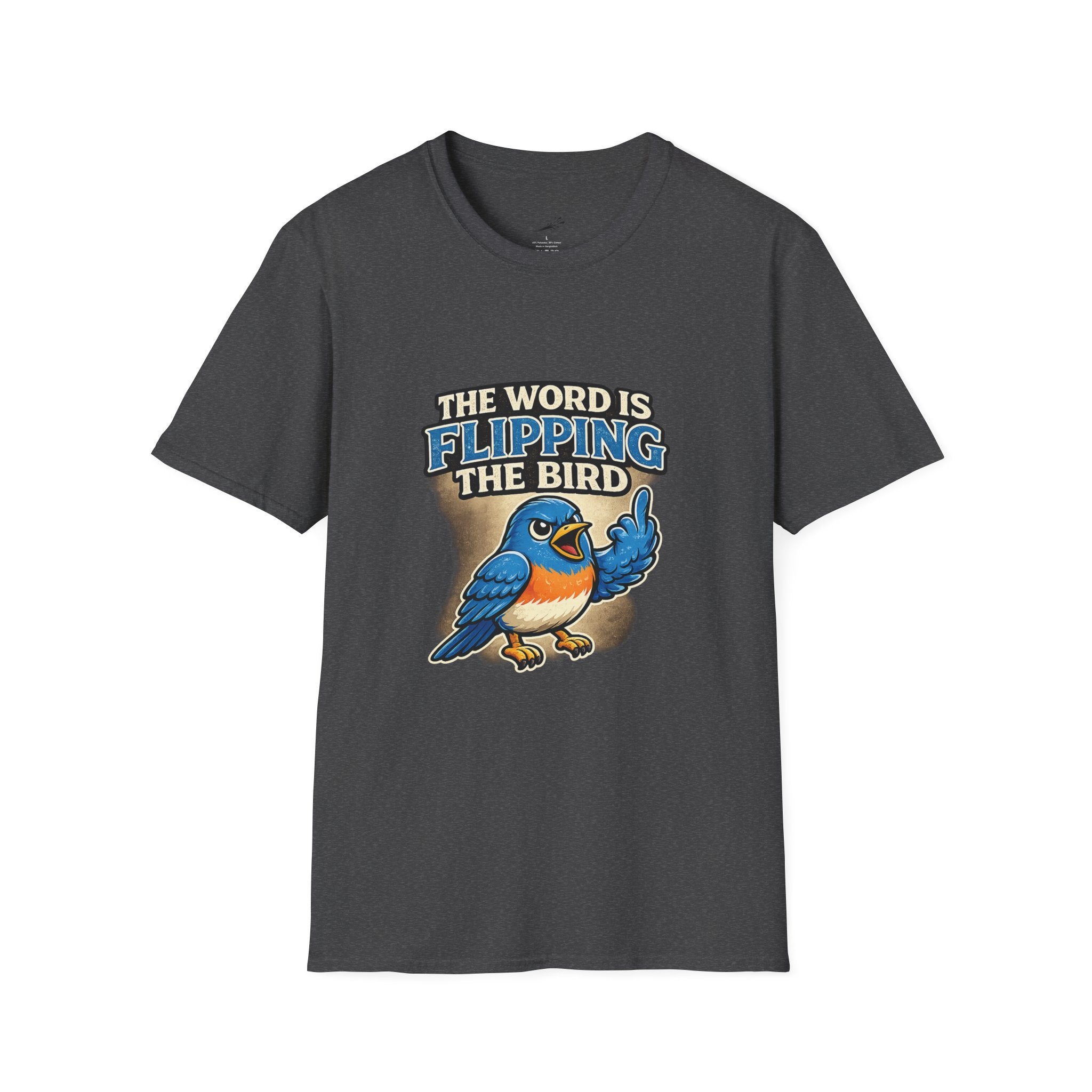 Flipping The Bird T-Shirt — Funny Retro Blue Bird Graphic Tee