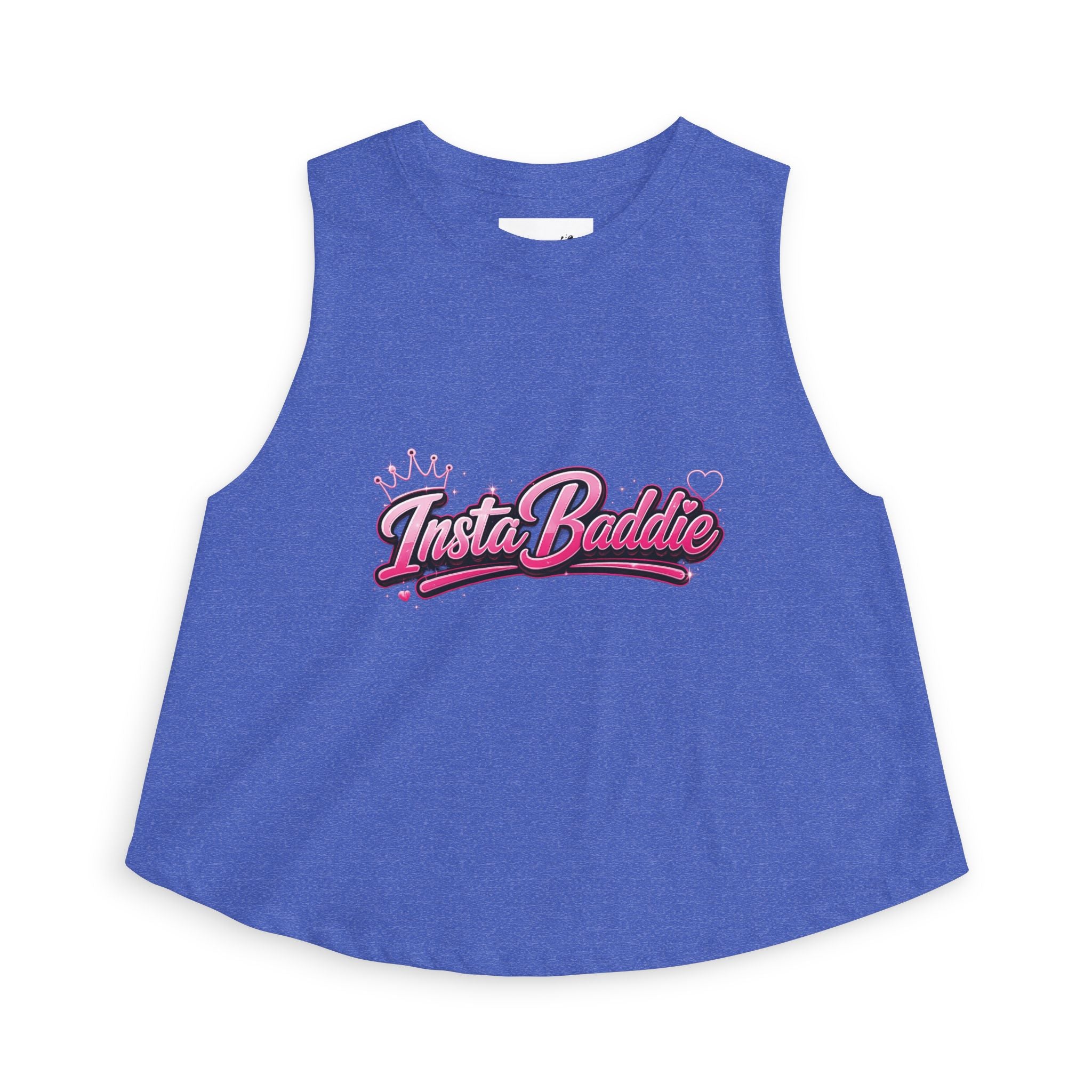 Insta Baddie Women's Crop Top — Pink Retro Script Graphic Tank