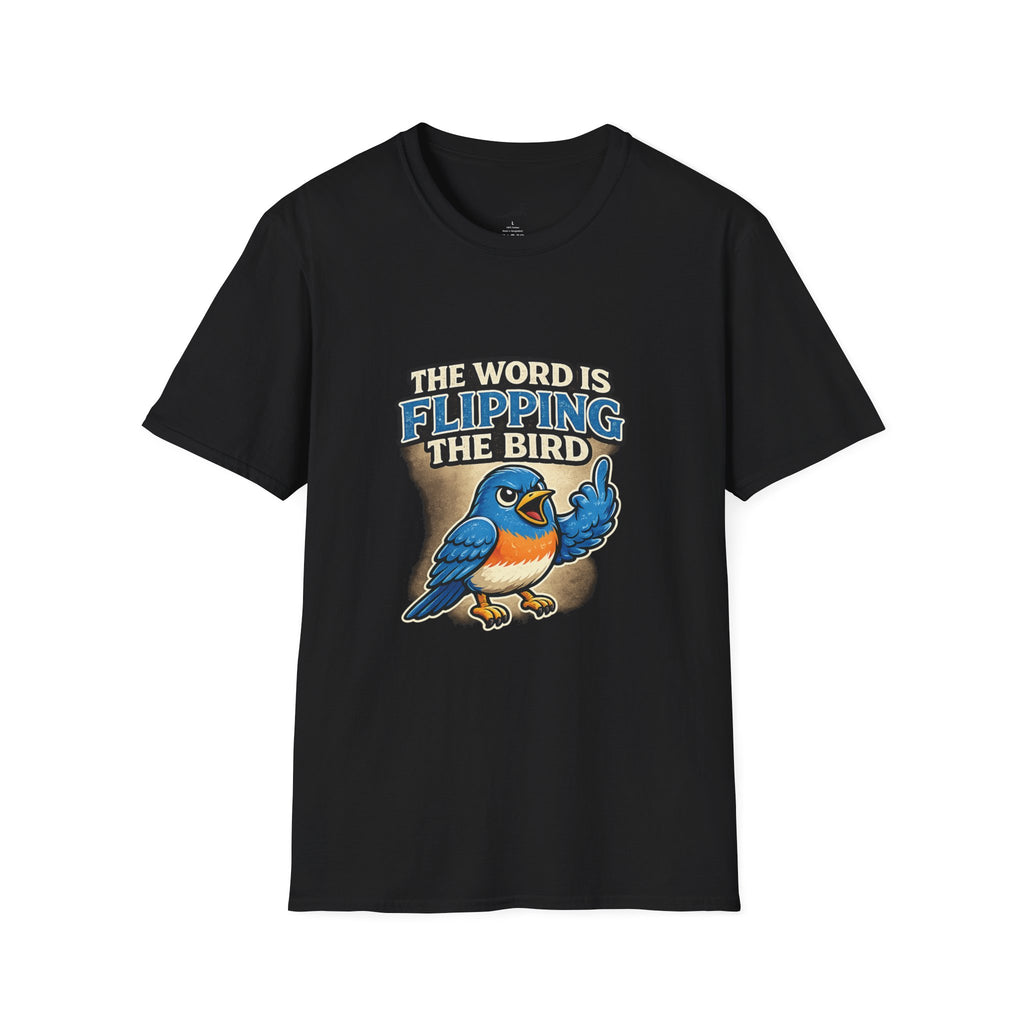 Flipping The Bird T-Shirt — Funny Retro Blue Bird Graphic Tee