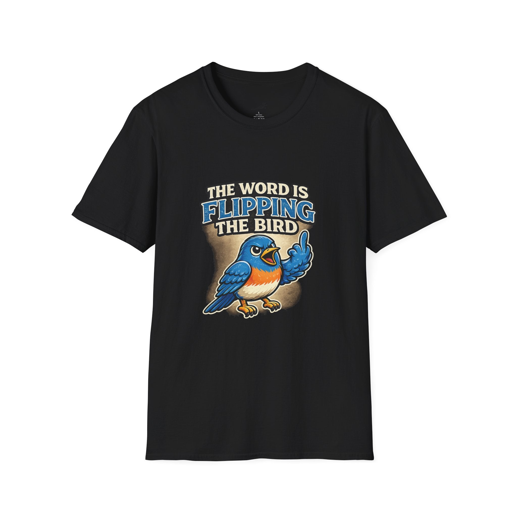 Flipping The Bird T-Shirt — Funny Retro Blue Bird Graphic Tee
