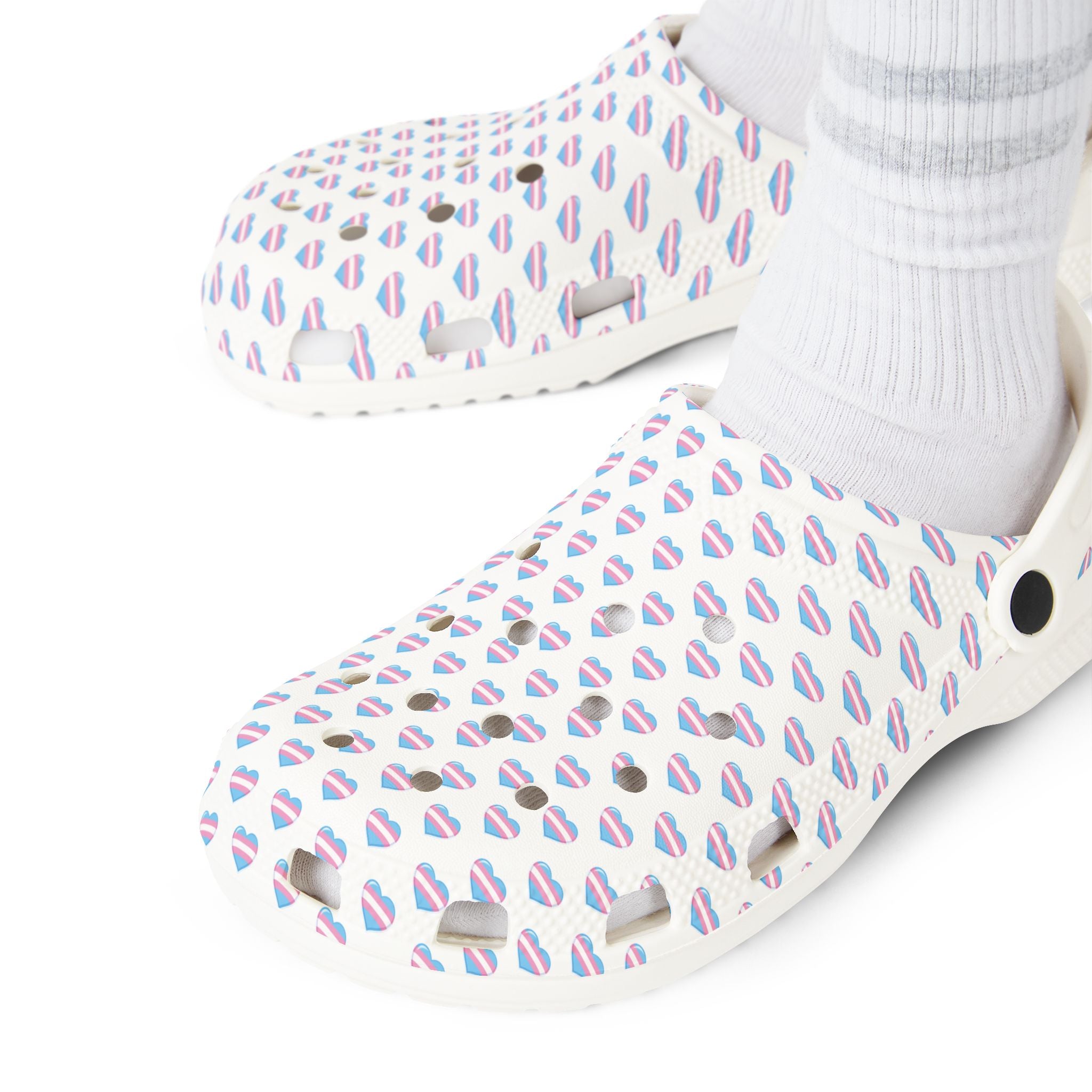 Trans Pride Heart-EVA Foam Rubber Shoes (AOP)