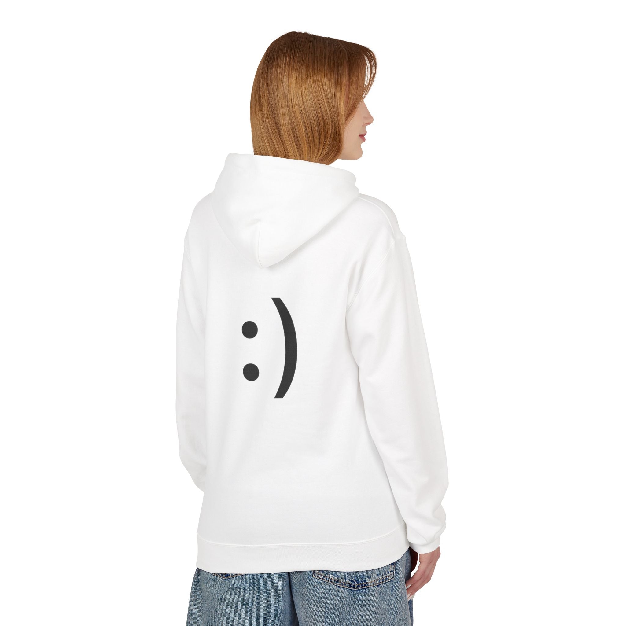Smiley Face Hoodie – Minimal Emoticon Graphic Pullover