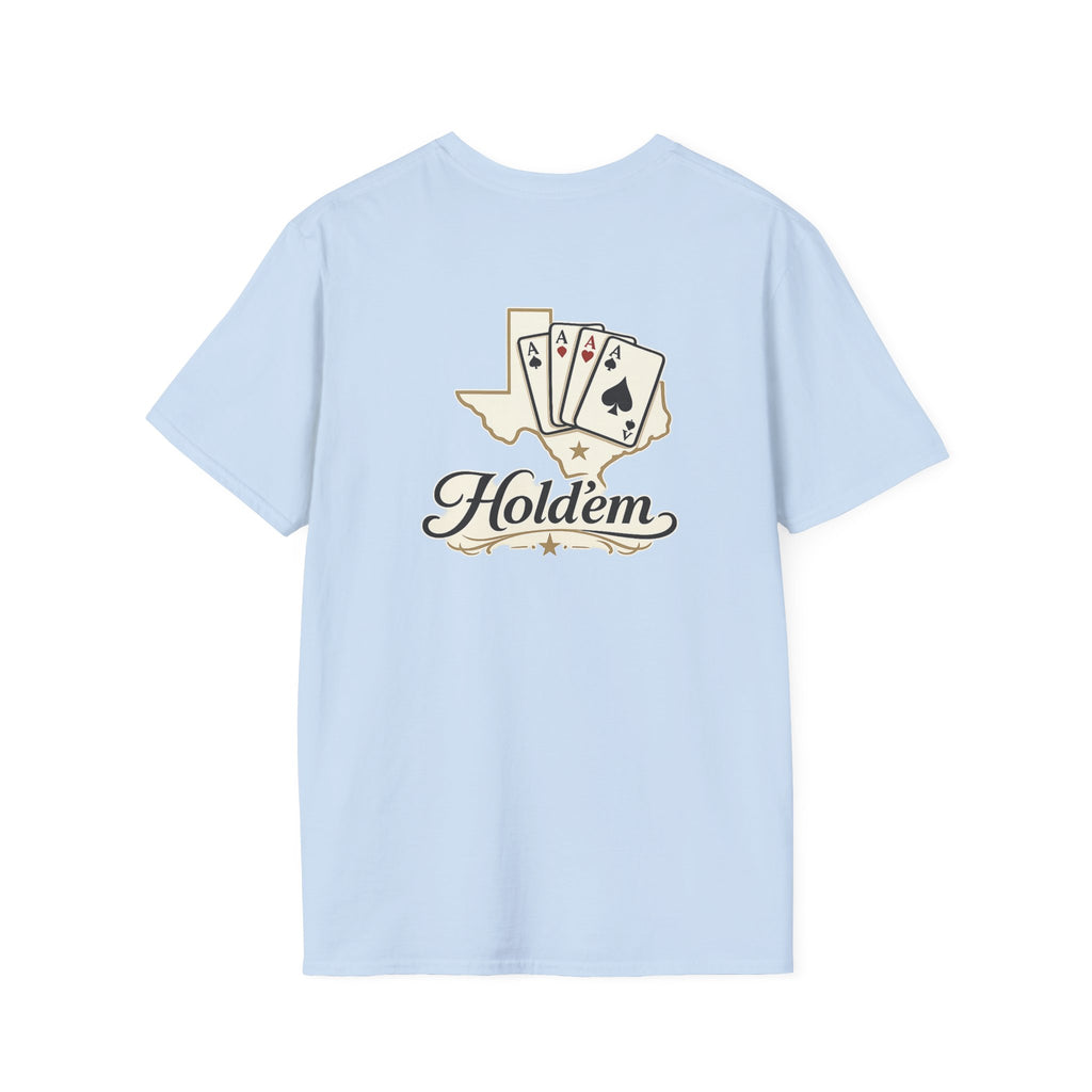 Texas Hold'em Poker T-Shirt — Retro State Map & Playing Cards Graphic