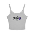 Spaghetti Tank — "Only" Purple Soda Can Graphic Crop Top
