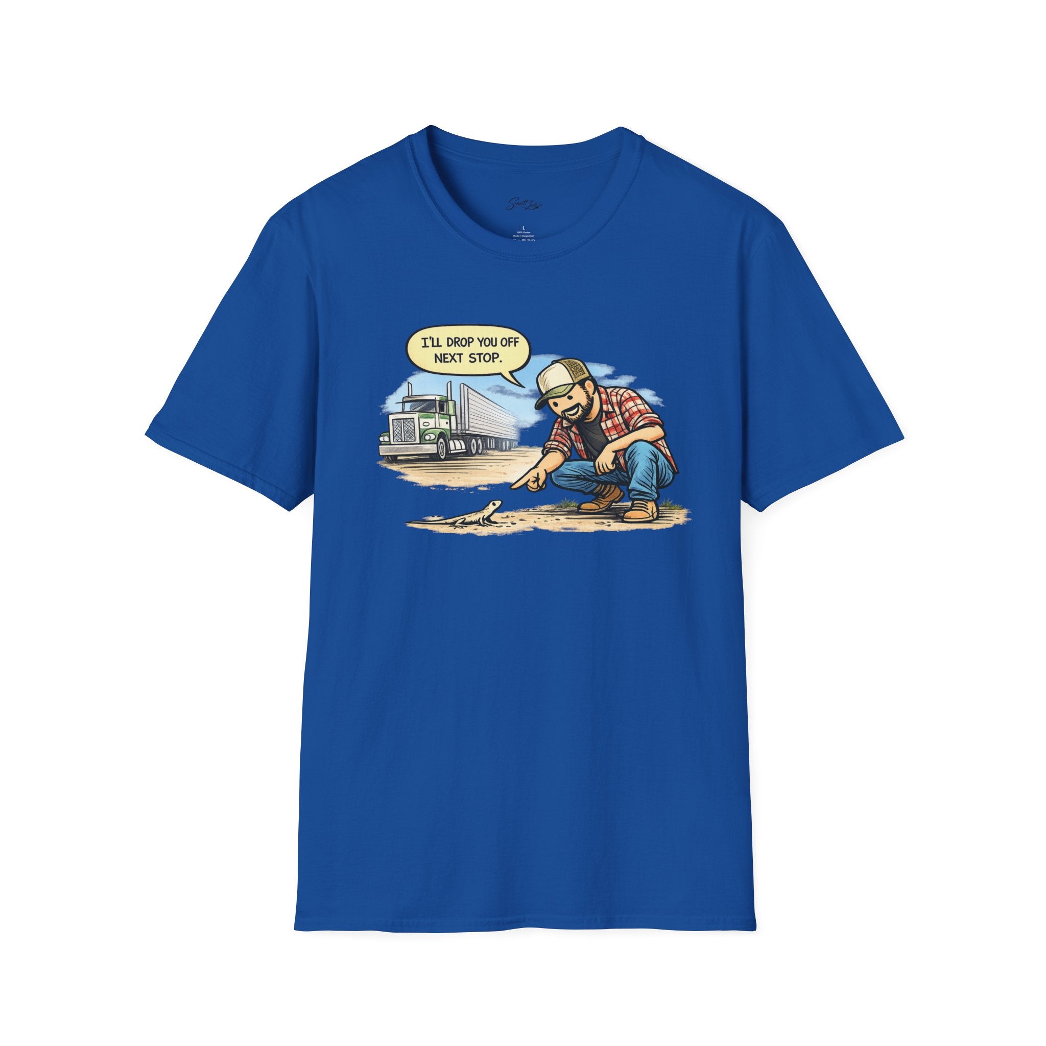 Trucker Rescue T‑Shirt – 'I’ll Drop You Off Next Stop' Vintage Semi Driver Tee