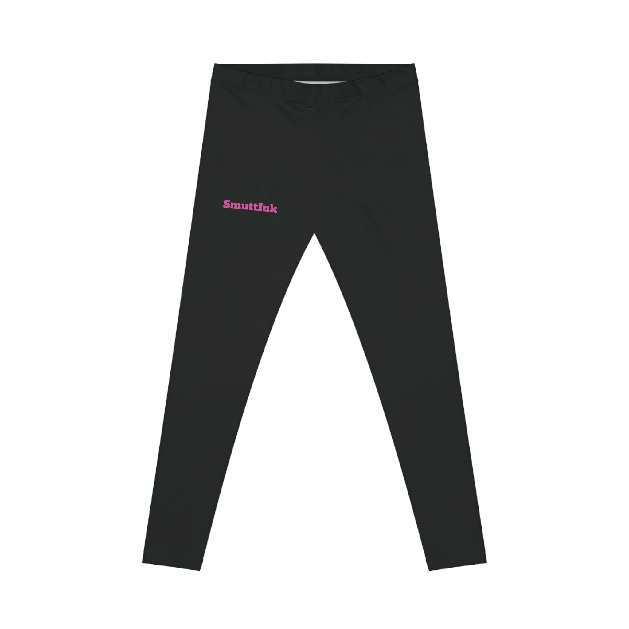 Black Women's Casual Leggings — Minimal Script Accent