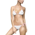 White Minimalist Triangle Bikini — Women's Tie-Side Swimsuit