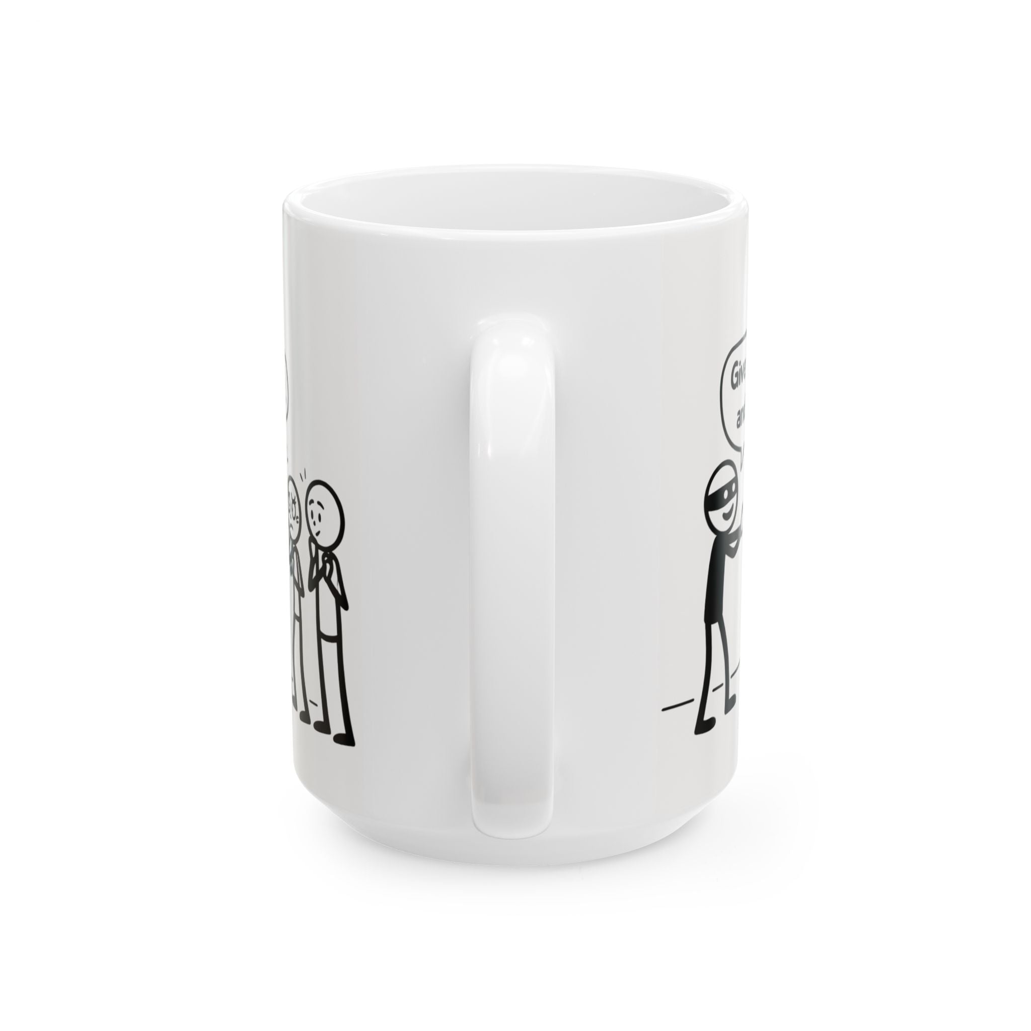 Funny Coffee Mug — "Coffee Heist" Comic Strip Ceramic Mug (11oz & 15oz)