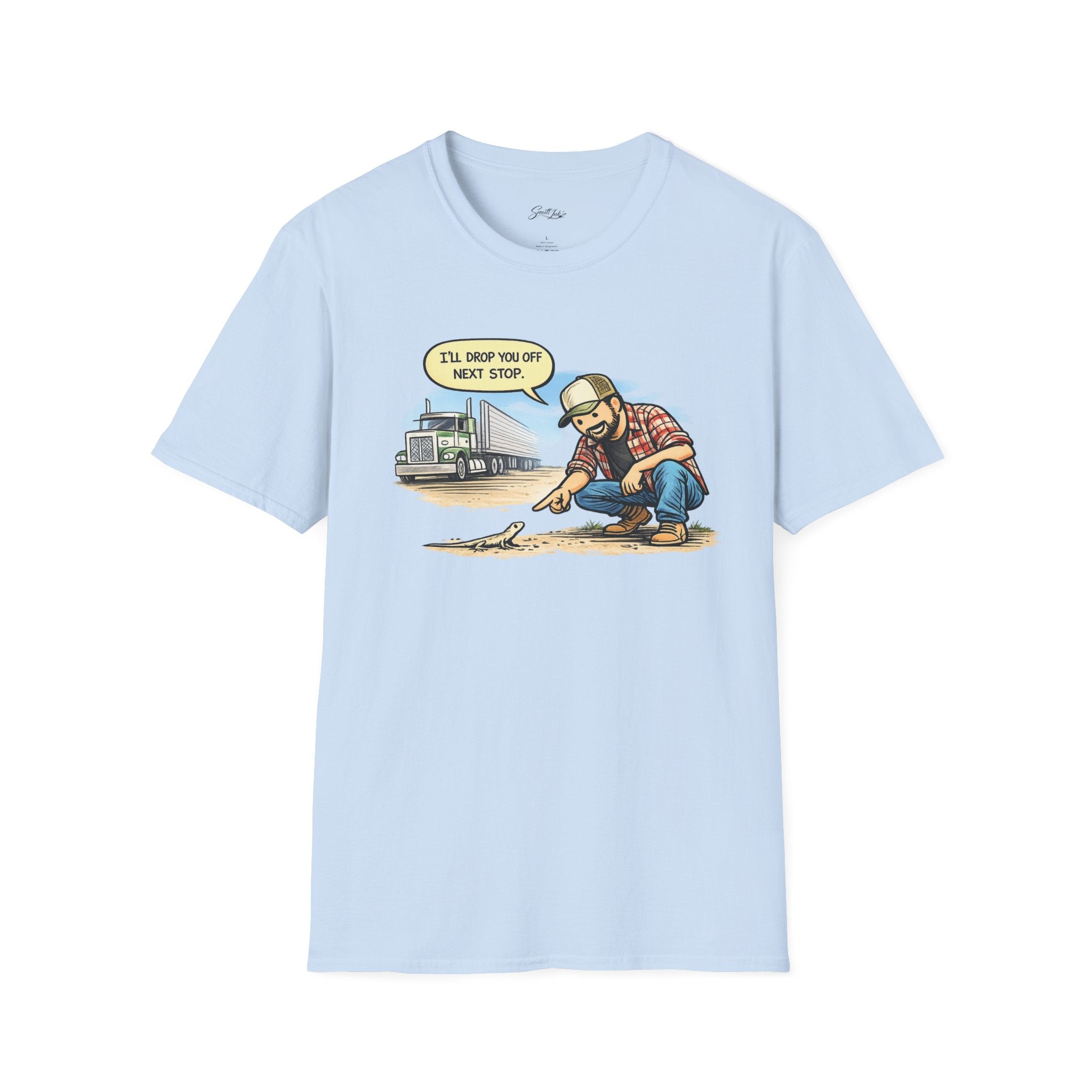 Trucker Rescue T‑Shirt – 'I’ll Drop You Off Next Stop' Vintage Semi Driver Tee
