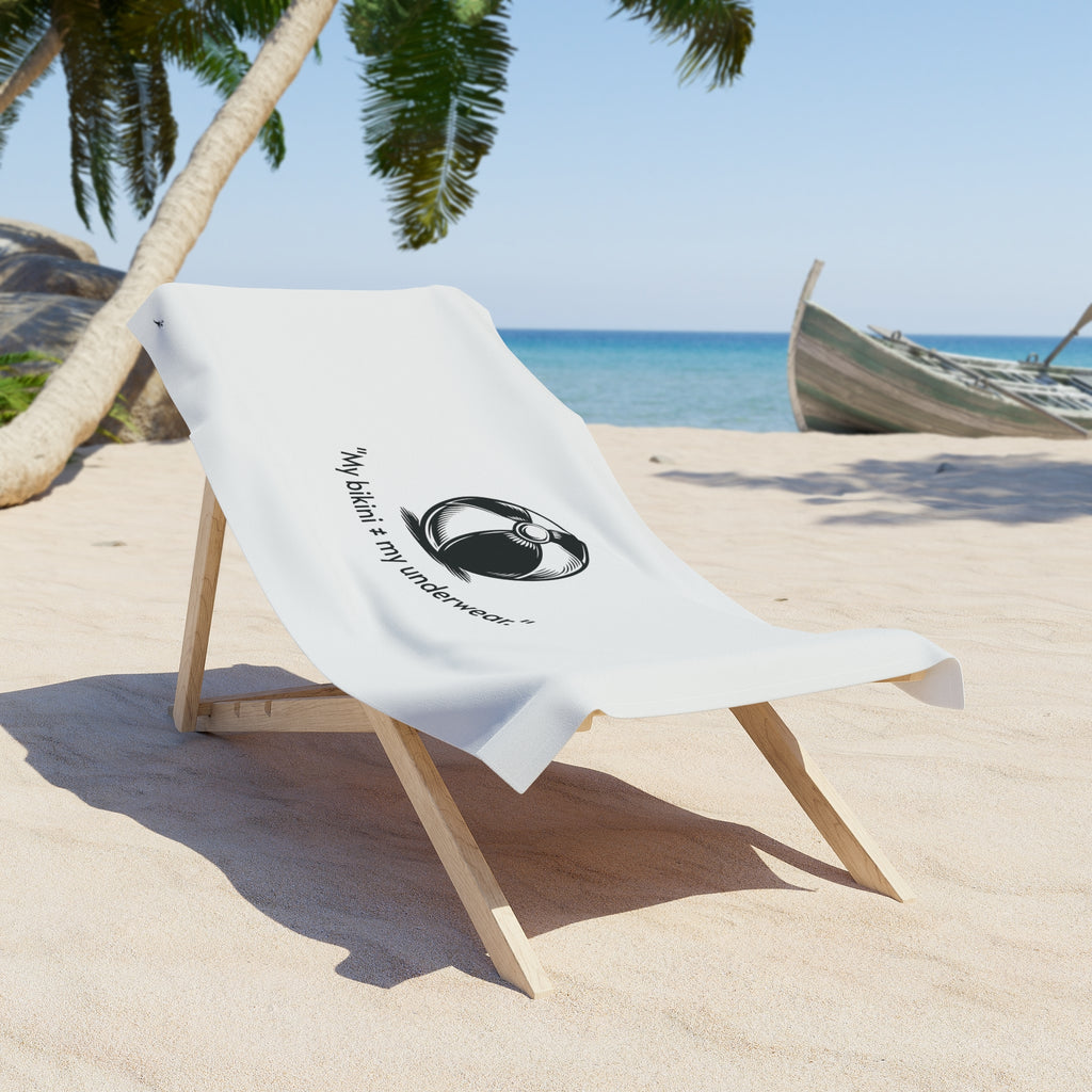 Beach Towel - 'My bikini ≠ my underwear.' Beach Ball Graphic Cotton Towel