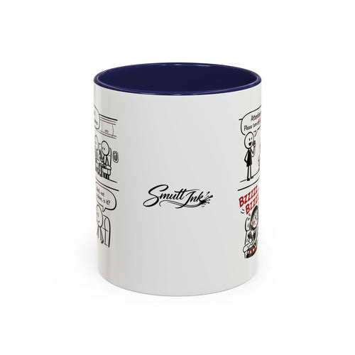 Coffee Mug — Funny Airplane Cellphone Comic Accent Mug (11/15 oz)