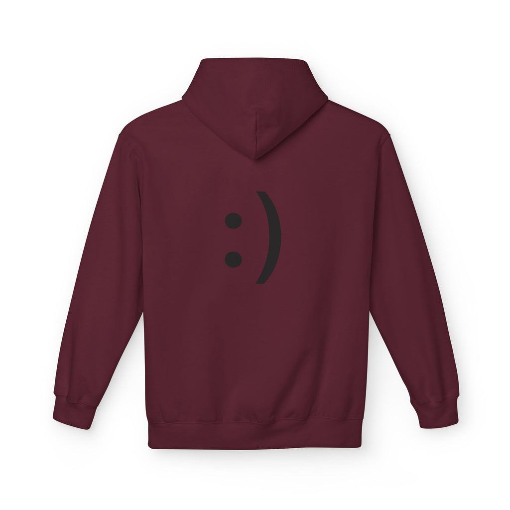 Smiley Face Hoodie – Minimal Emoticon Graphic Pullover