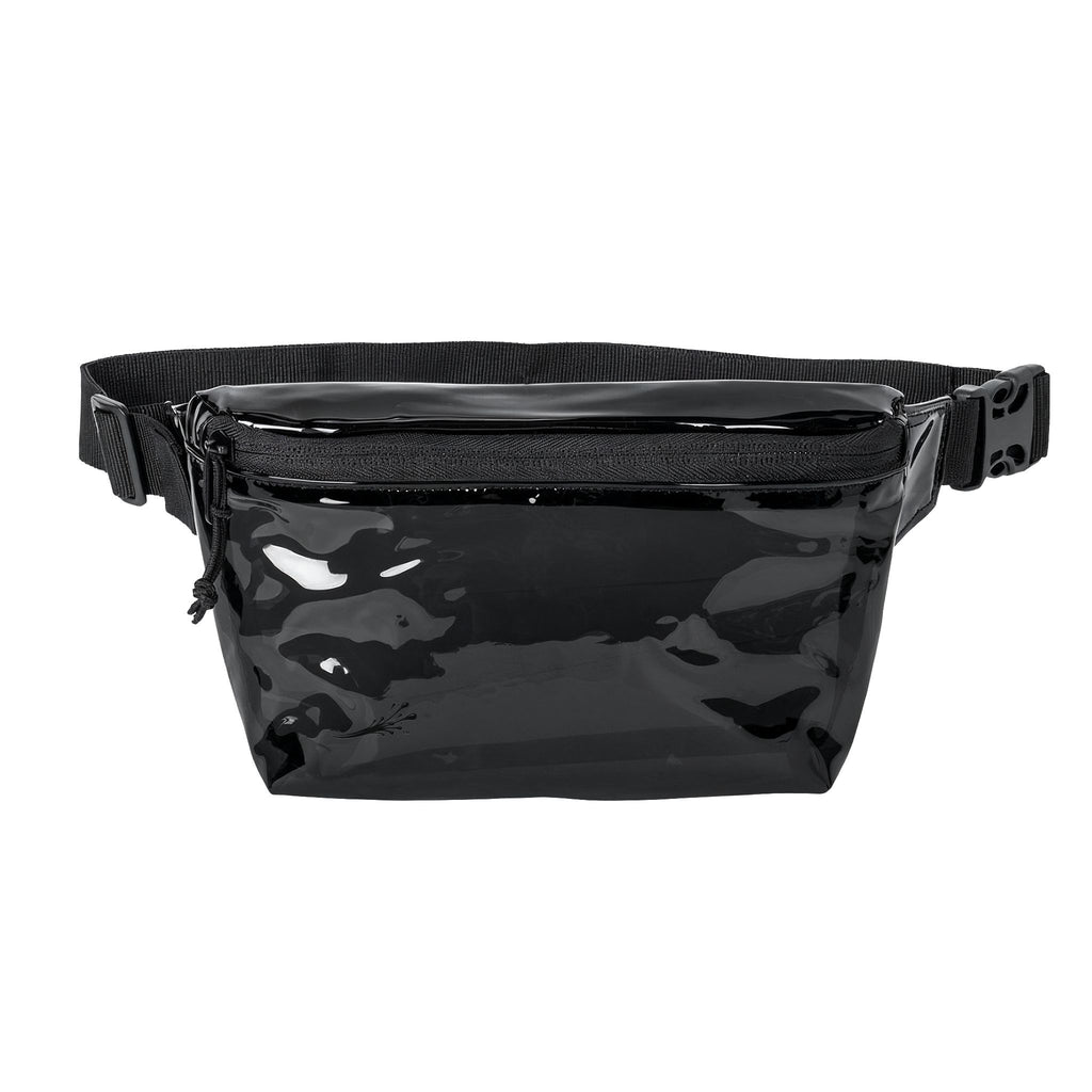 Clear & Black Transparent Fanny Pack — Stadium-Approved PVC Waist Bag