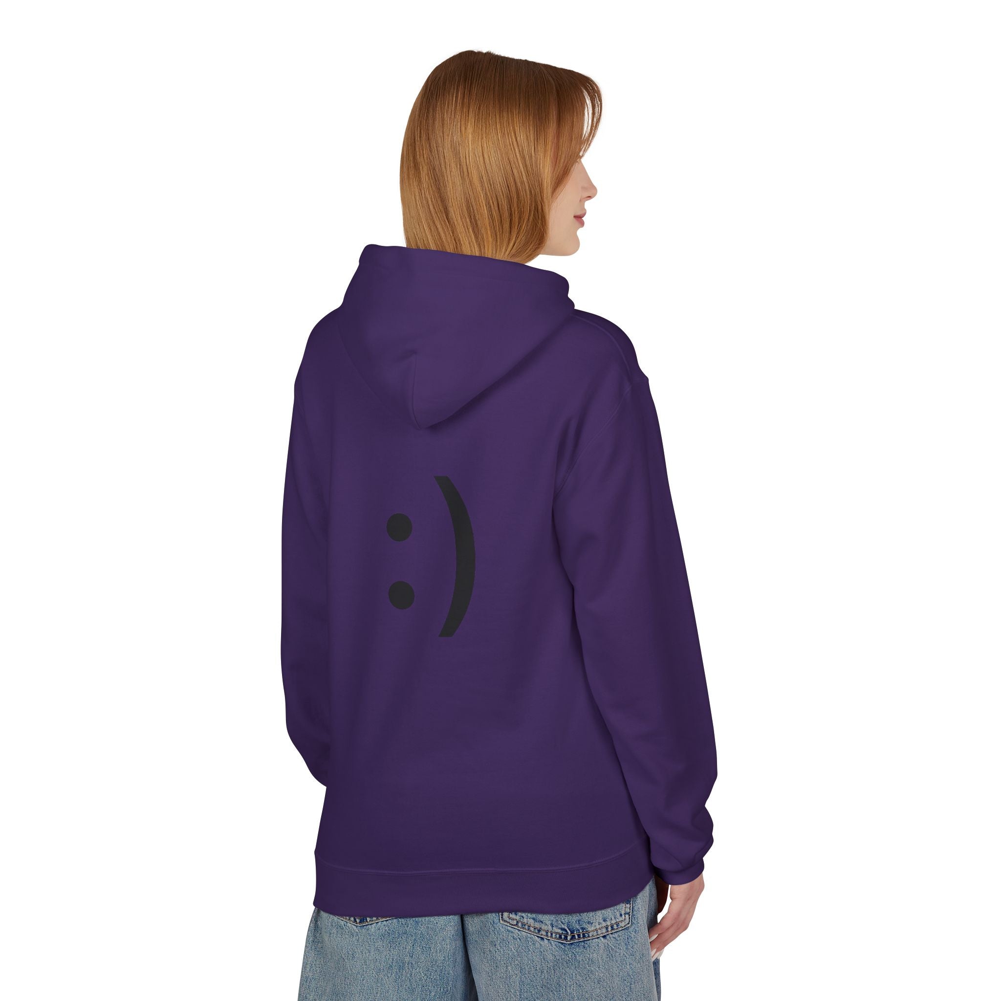 Smiley Face Hoodie – Minimal Emoticon Graphic Pullover