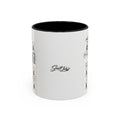 Coffee Mug — Funny Stick Figure Comic "Bad Kitty" Accent Ceramic Mug (11/15oz)