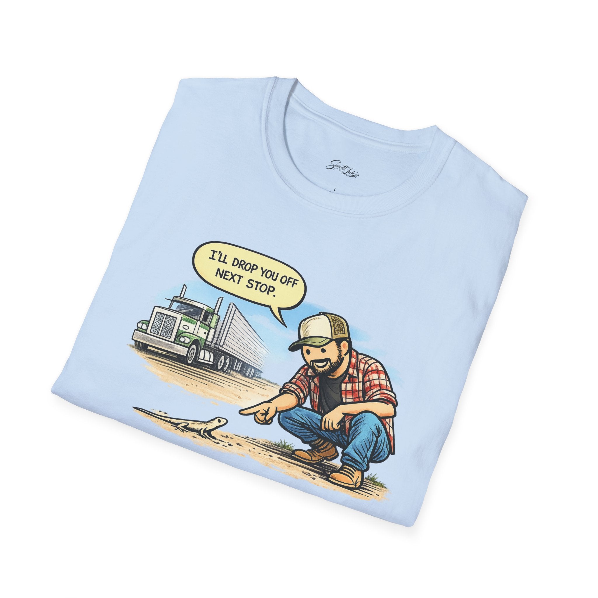 Trucker Rescue T‑Shirt – 'I’ll Drop You Off Next Stop' Vintage Semi Driver Tee