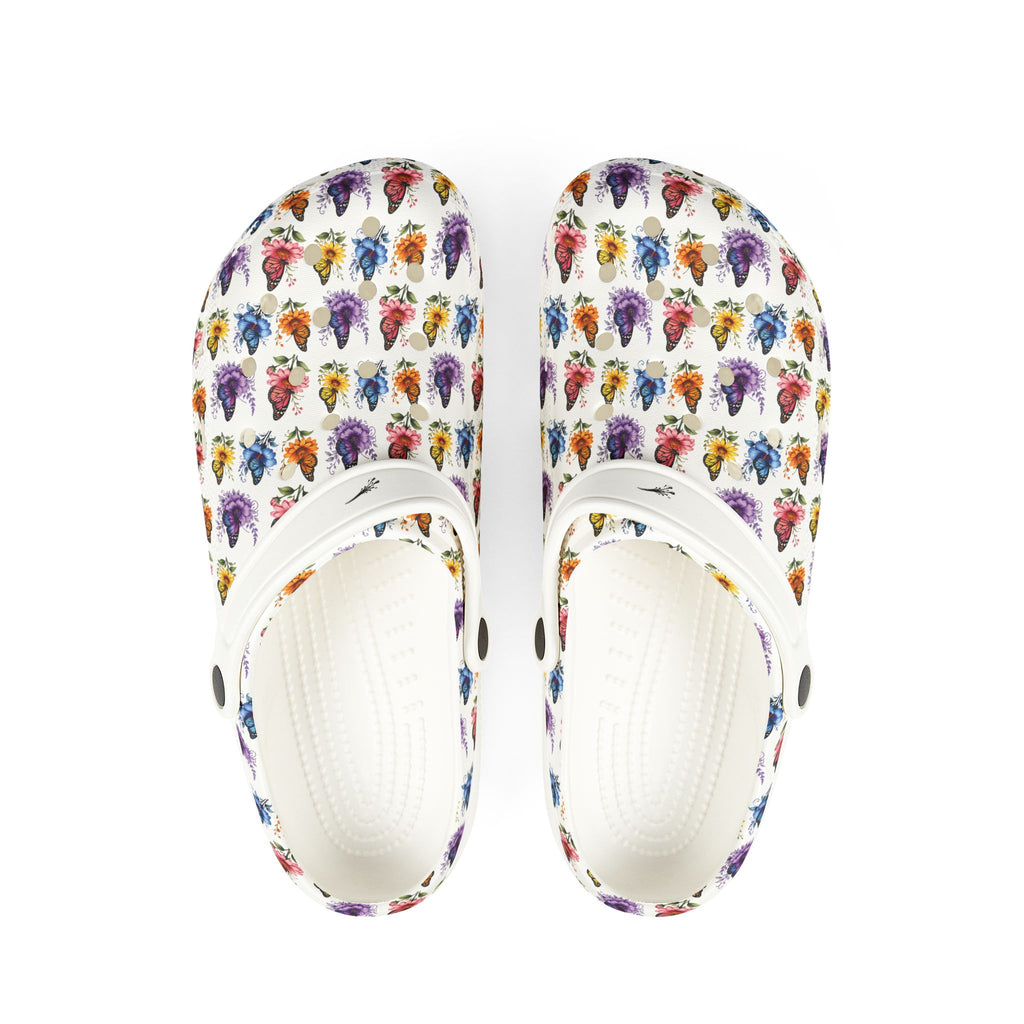 Butterfly Floral Clogs-EVA Foam Rubber Shoes (AOP)