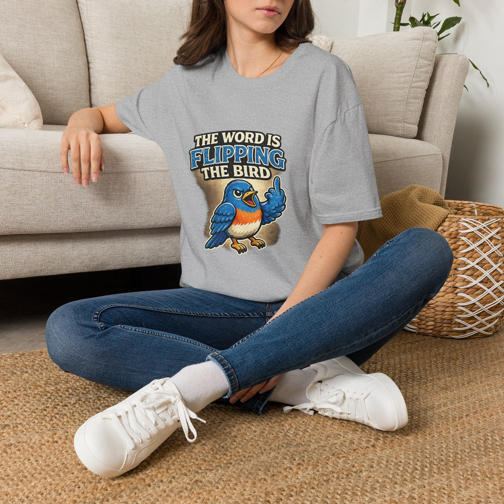 Flipping The Bird T-Shirt — Funny Retro Blue Bird Graphic Tee